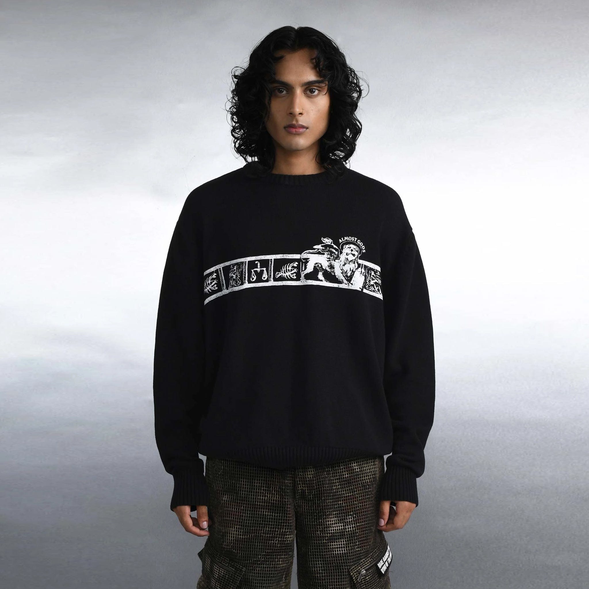 Almost Gods Zodiac Knit Sweater (Black)