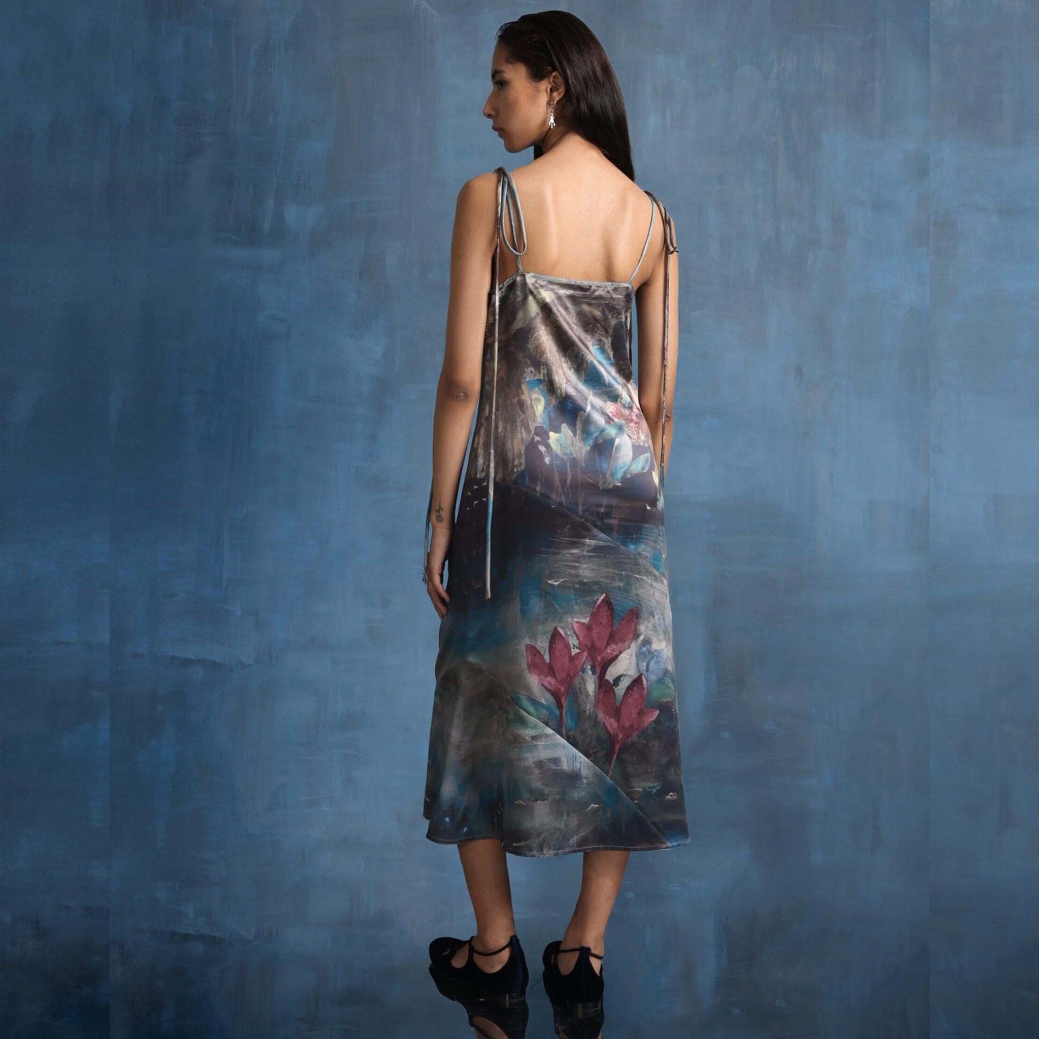 Almost Gods DREAM OF THE ORIENT MIDI SATIN DRESS