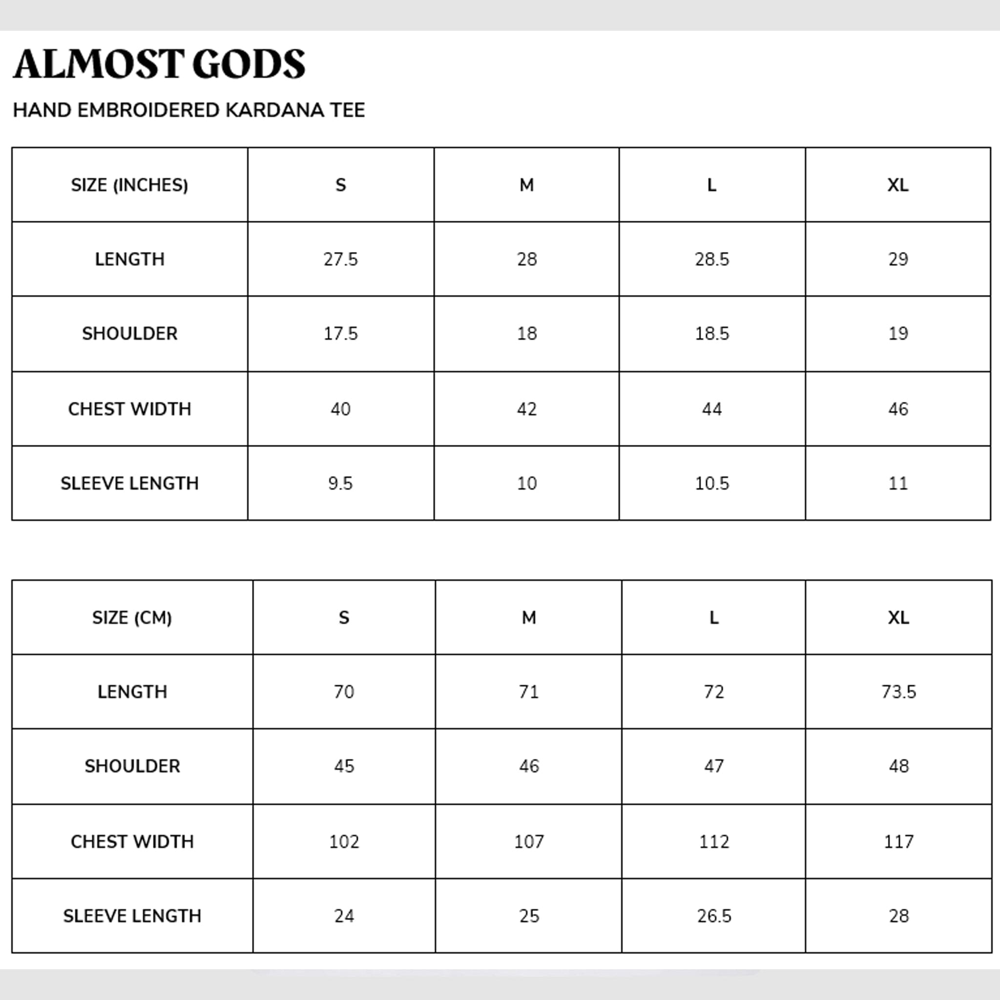 Almost Gods Hand Embroidered Kardana Logo T-Shirt