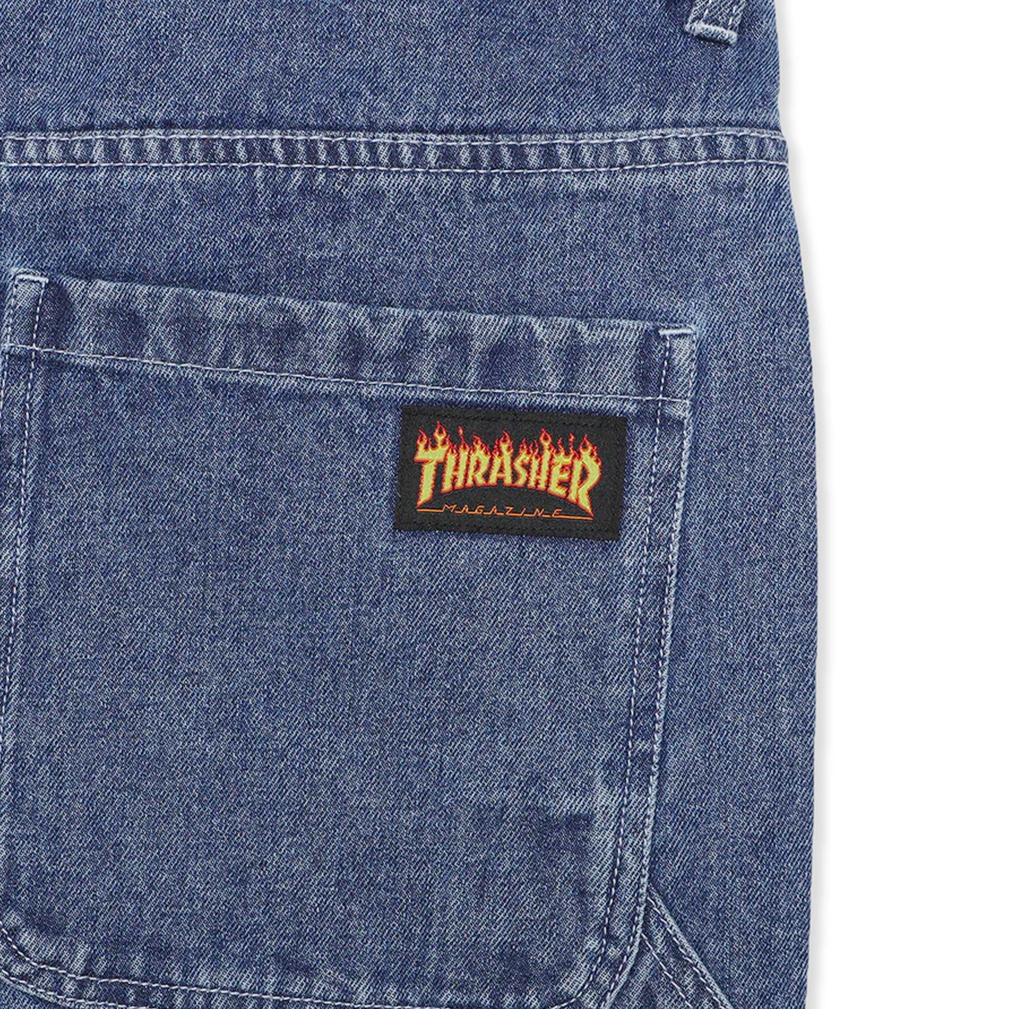 Thrasher SKATEGOAT DENIM CARPENTER SHORTS (Blue)