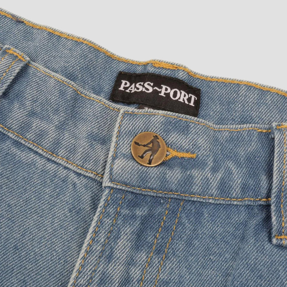 Passport Workers Club Jean Washed Light Blue