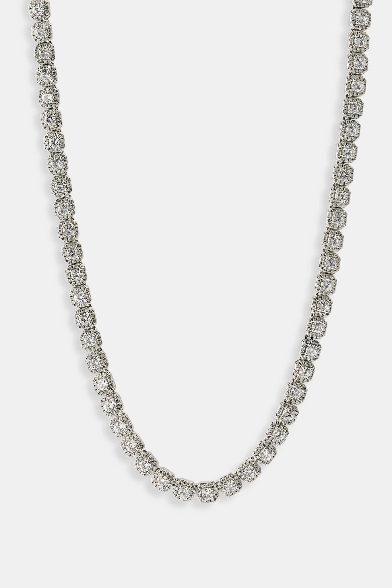 Cernucci Clustered Tennis Chain - 7 mm - White