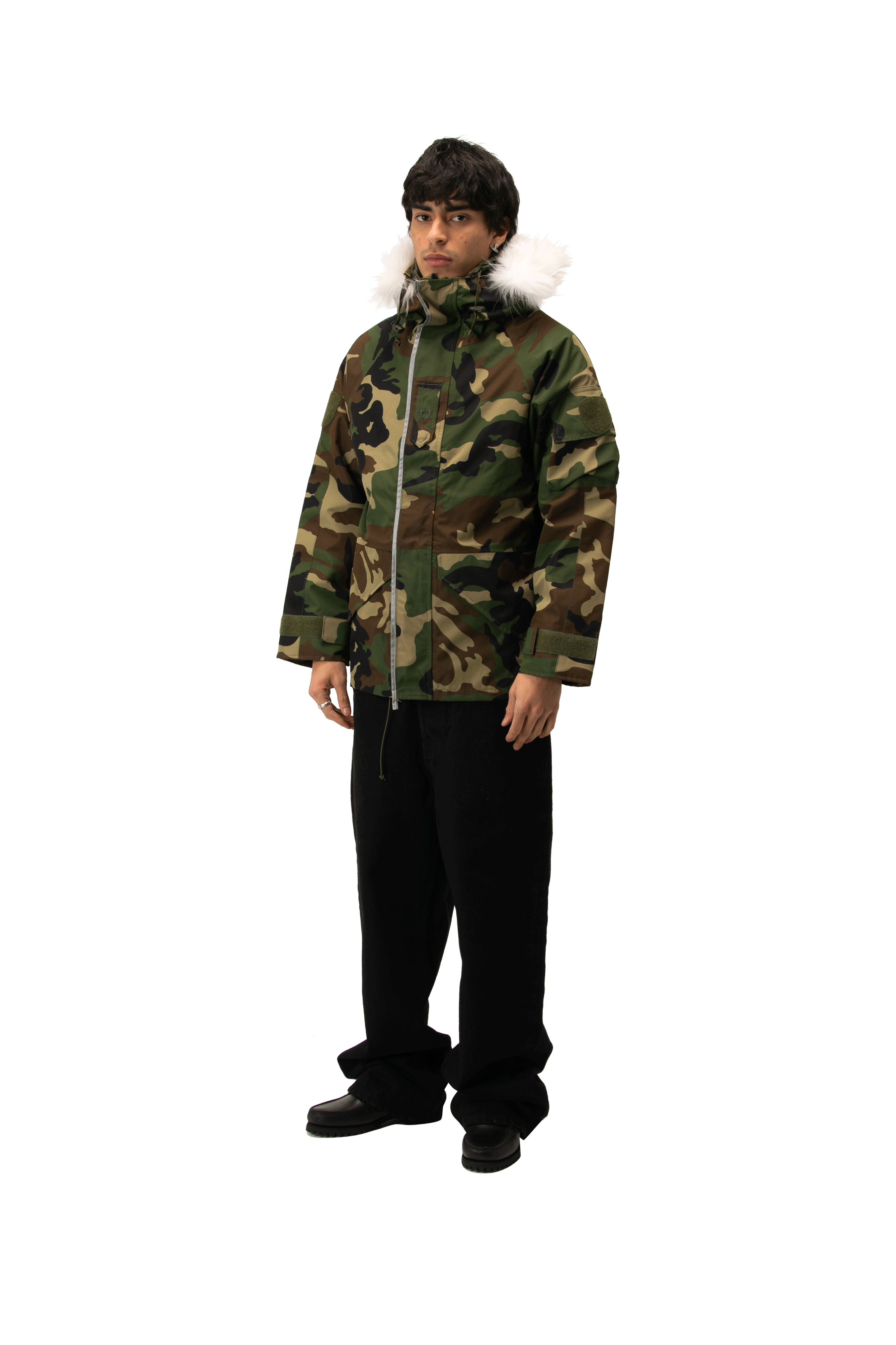 One Block Down Woodland Camo Link Fur Parka