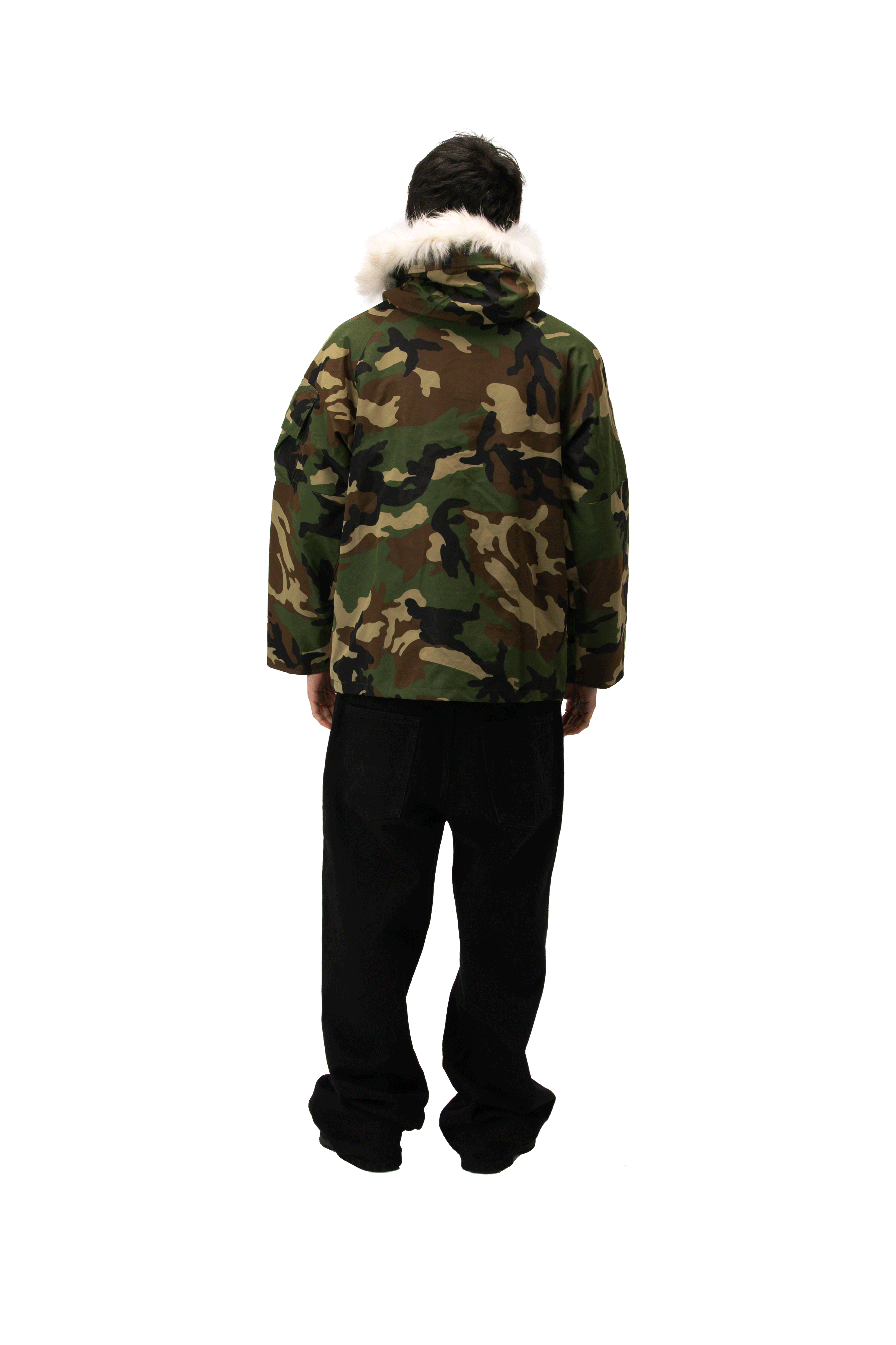 One Block Down Woodland Camo Link Fur Parka