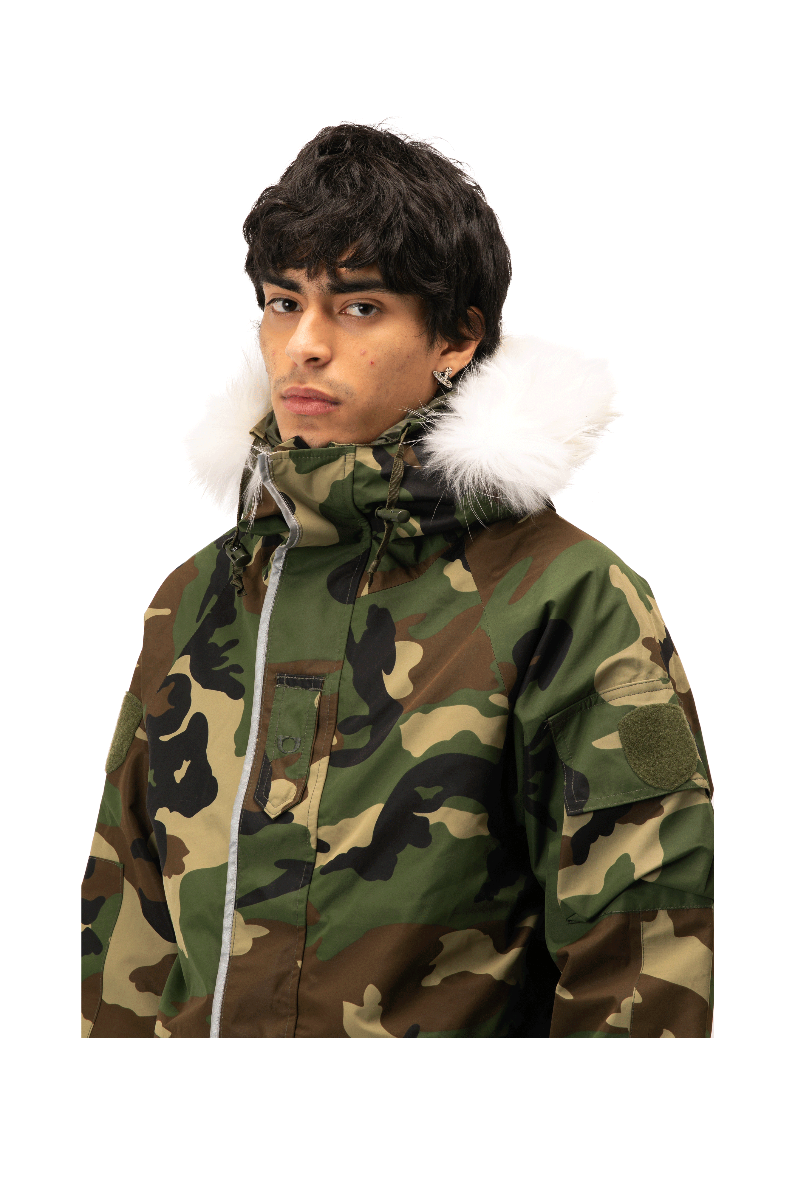 One Block Down Woodland Camo Link Fur Parka