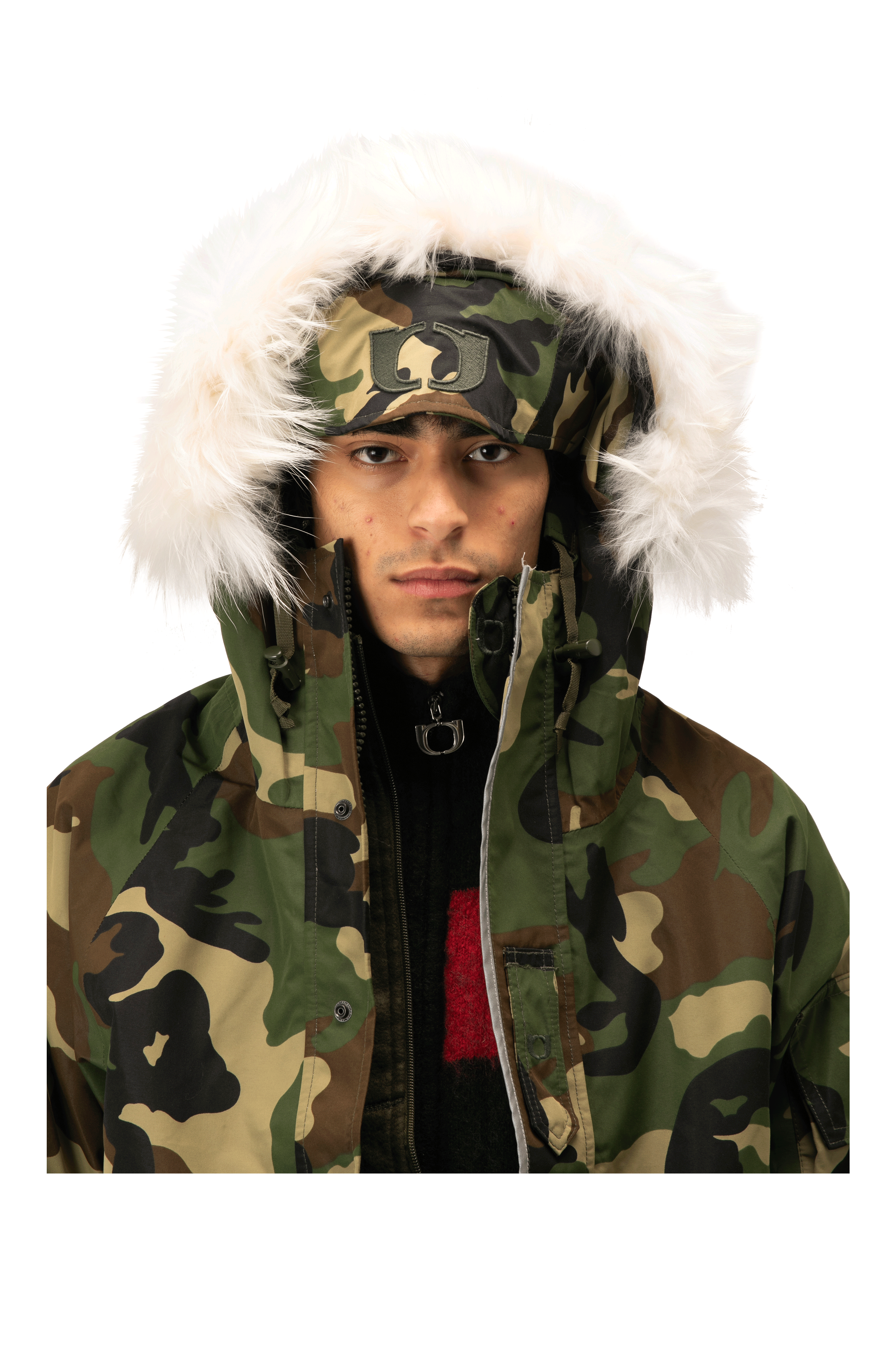 One Block Down Woodland Camo Link Fur Parka