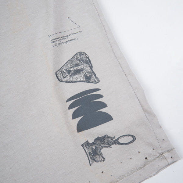 Arthefact Raung Graphique Arka T - Shirt - Moon Cream Pigment Dyed