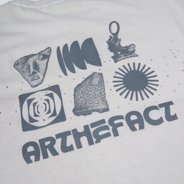 Arthefact Raung Graphique Arka T - Shirt - Moon Cream Pigment Dyed