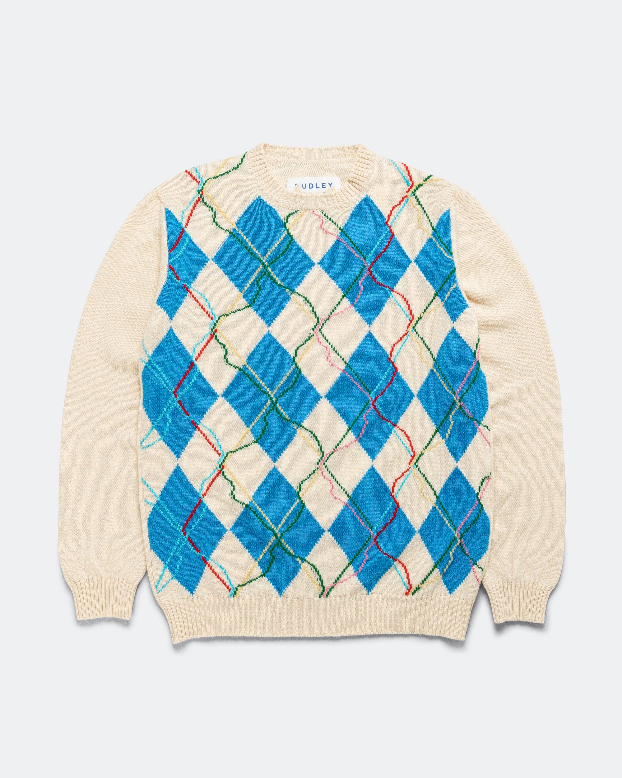 Dudley Coppice Wild Garden Argyle Knitted Jumper - White