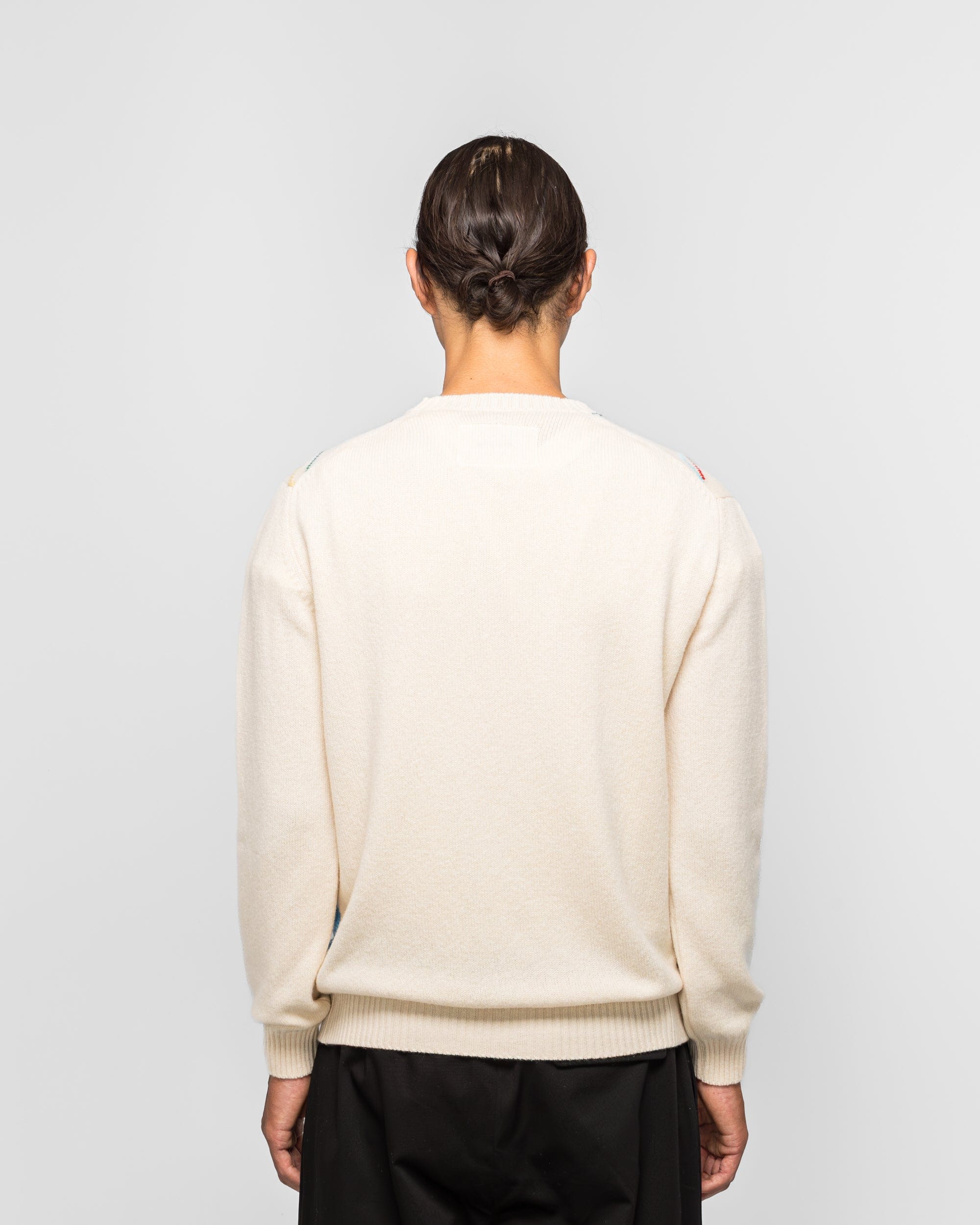 Dudley Coppice Wild Garden Argyle Knitted Jumper - White