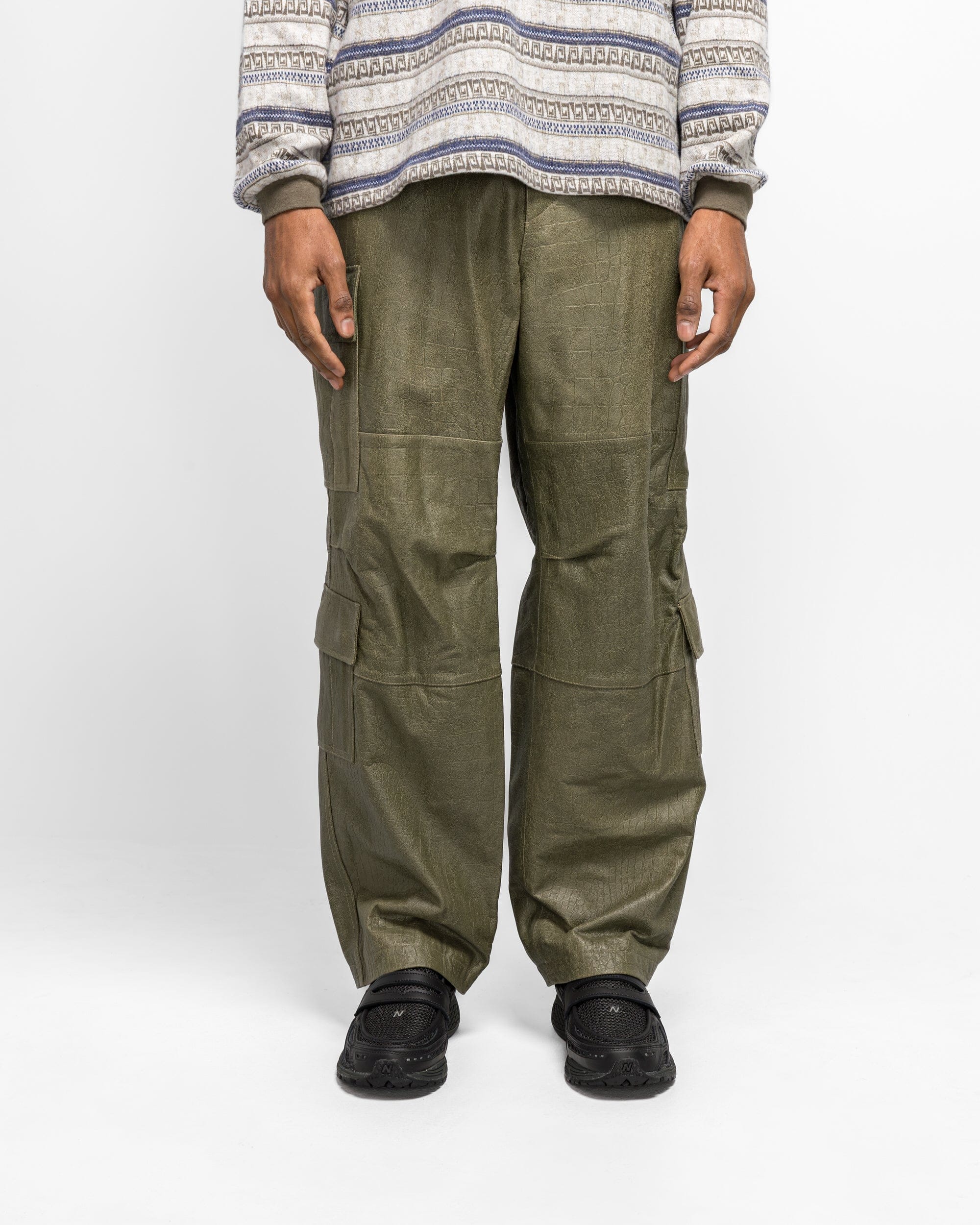 Thisisneverthat Leather BDU Pant - Olive