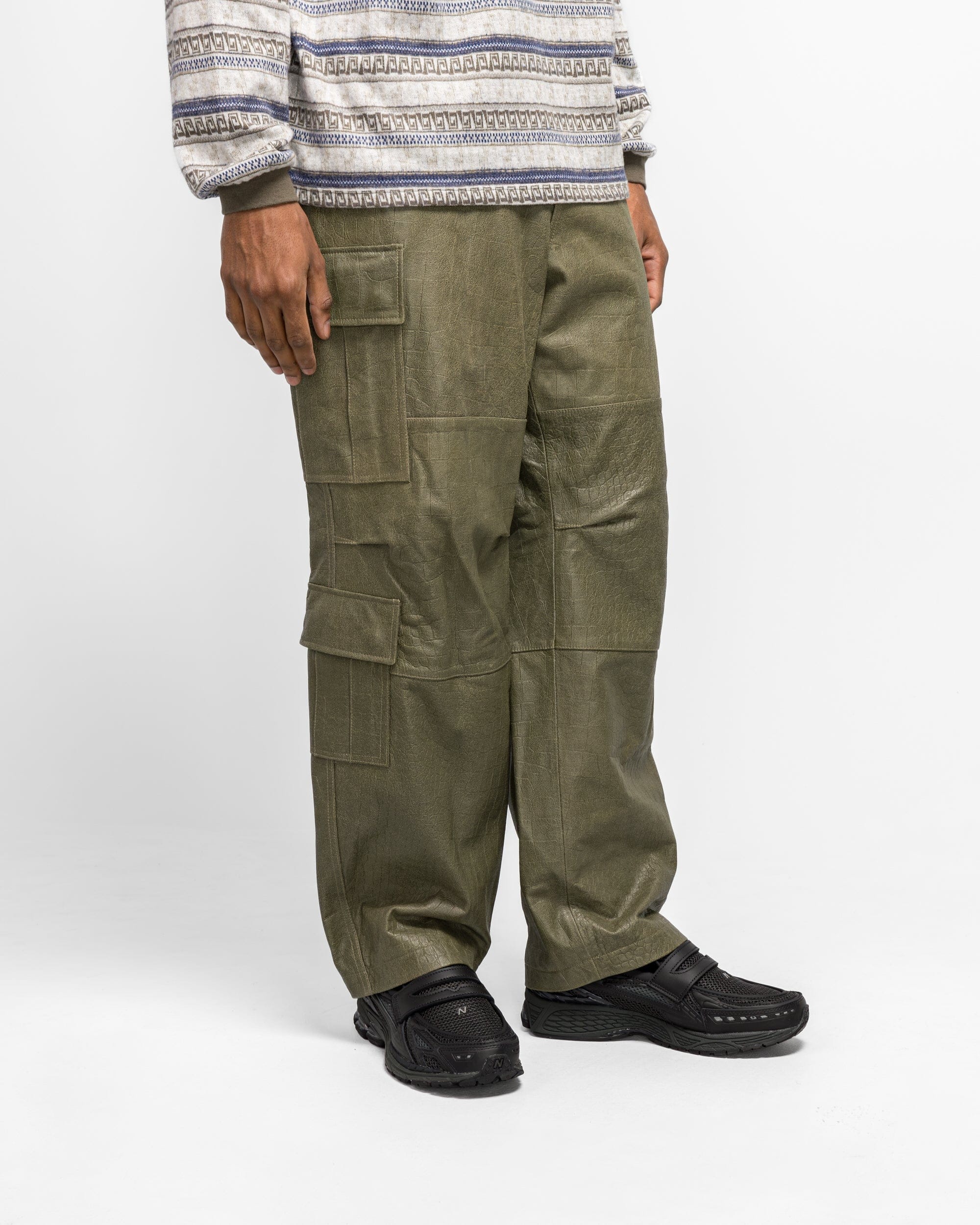 Thisisneverthat Leather BDU Pant - Olive