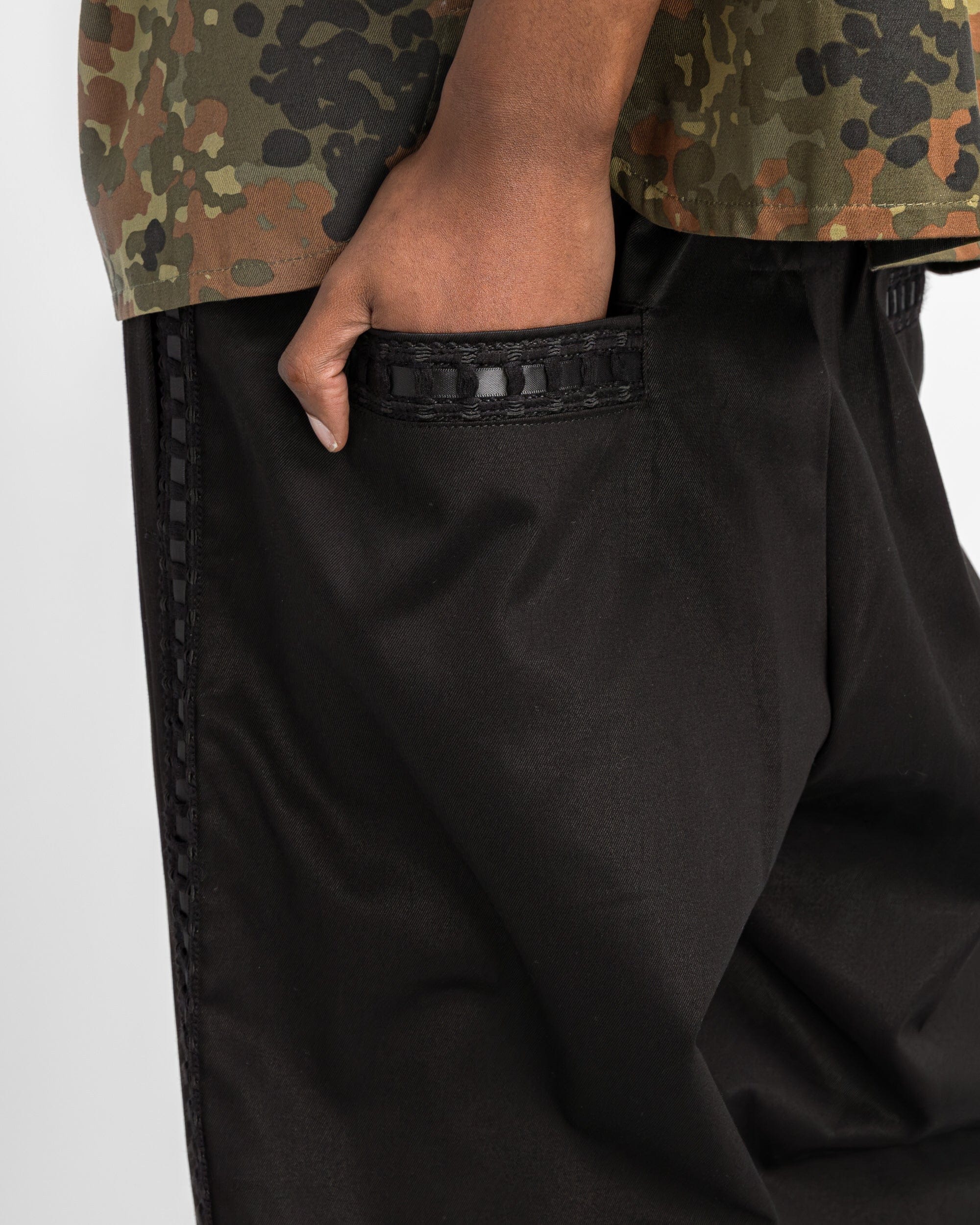 For The Homies Braided Relax Pant - Black
