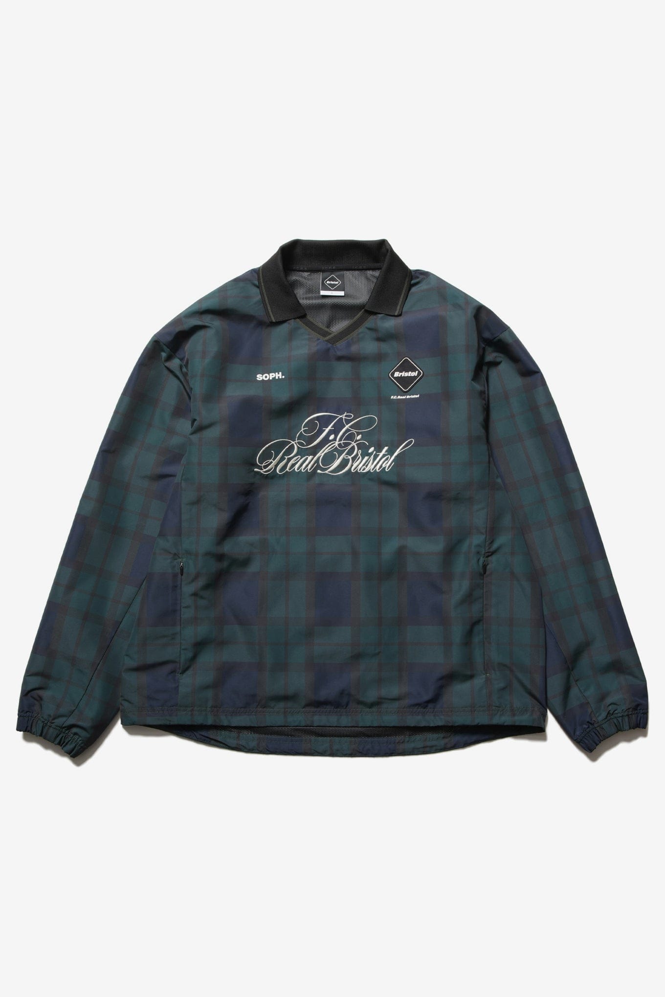 F.c.real Bristol PLAID PRACTICE POLO COLLAR PISTE