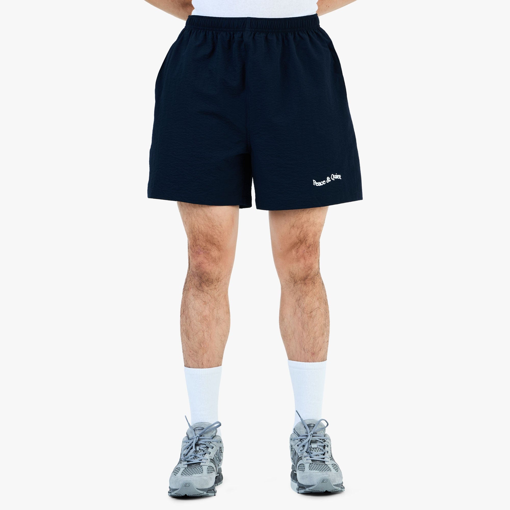 Museum of Peace and Quiet Wordmark Seersucker Shorts / Navy