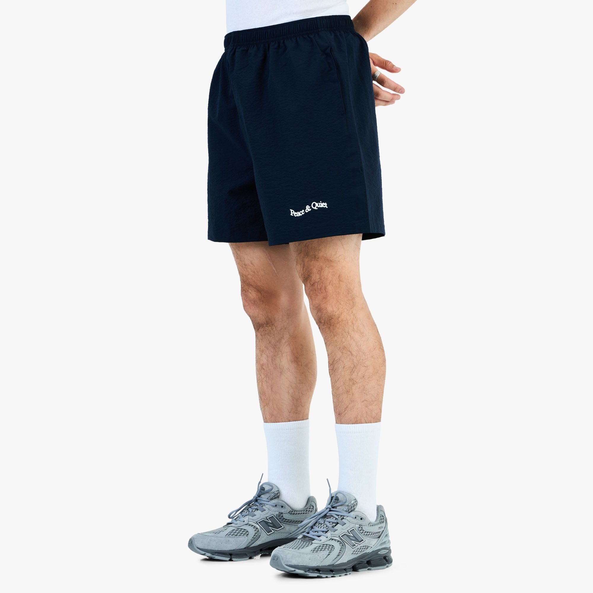 Museum of Peace and Quiet Wordmark Seersucker Shorts / Navy