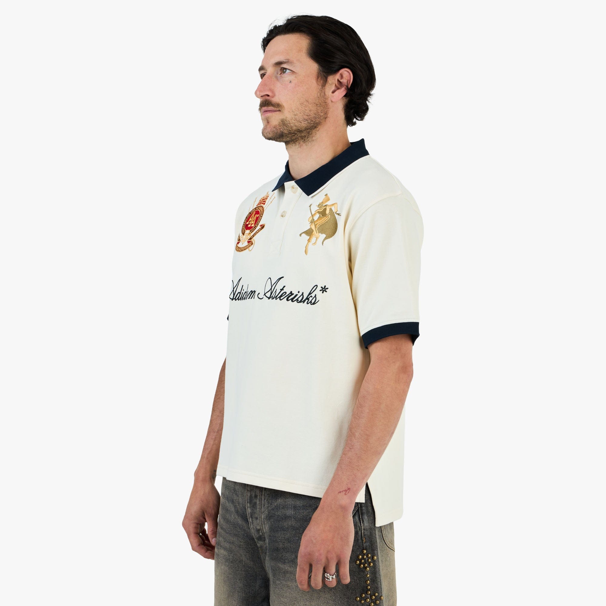 Adidem Asterisks Pique Polo / White
