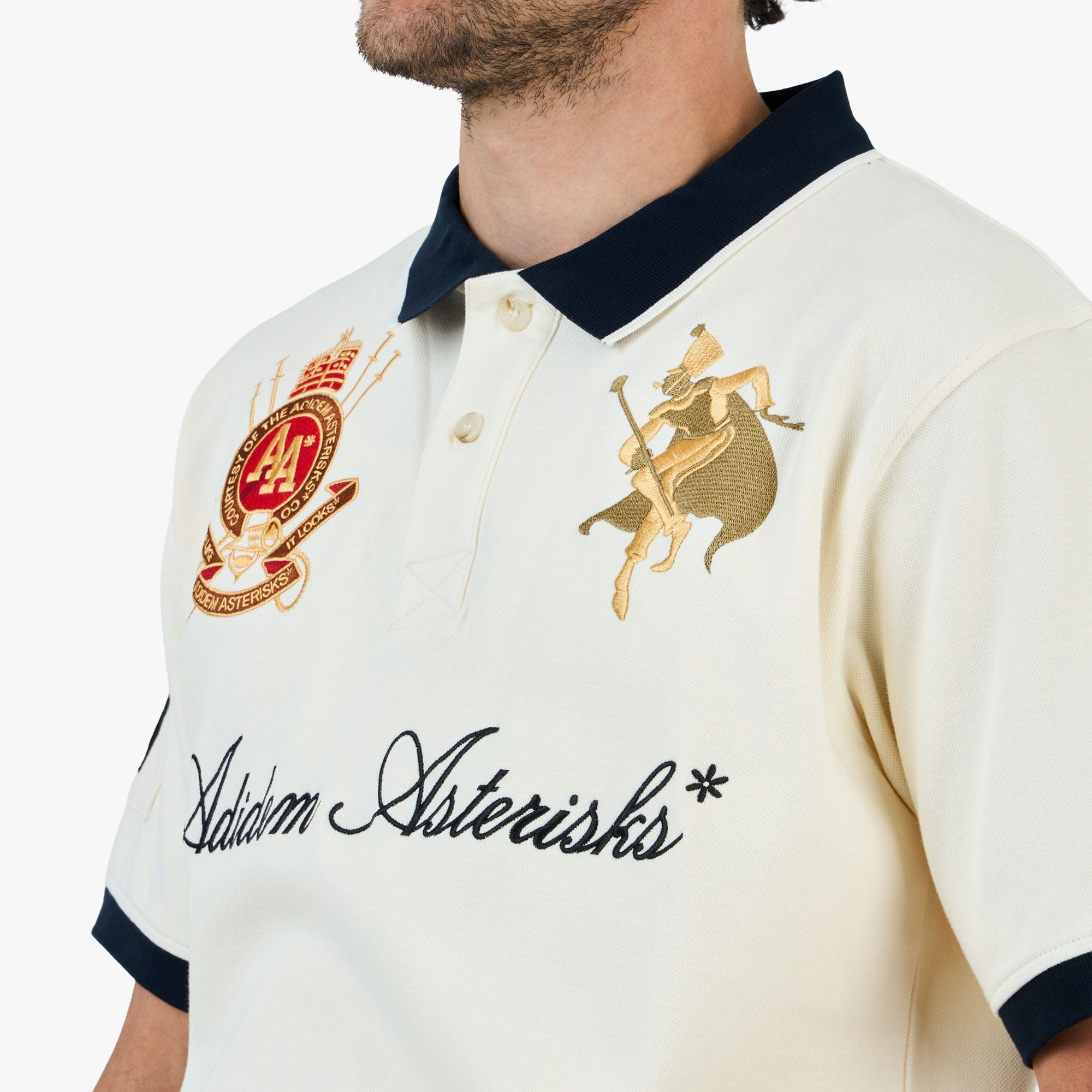 Adidem Asterisks Pique Polo / White