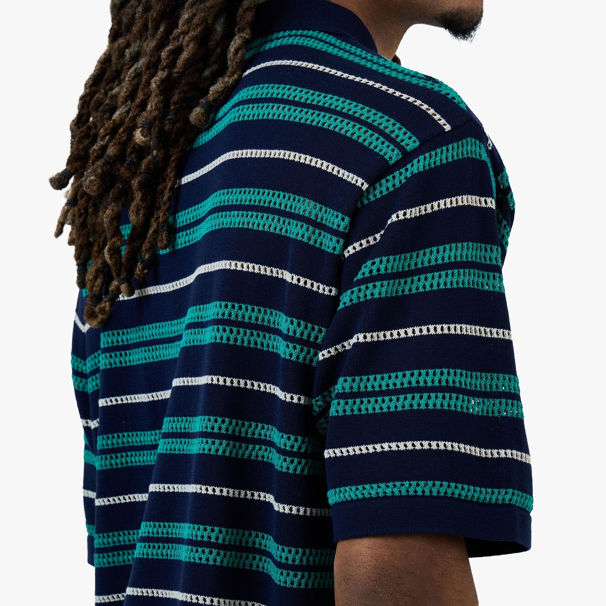 BEAMS 12 Gauge Mesh Polo Shirt / Navy