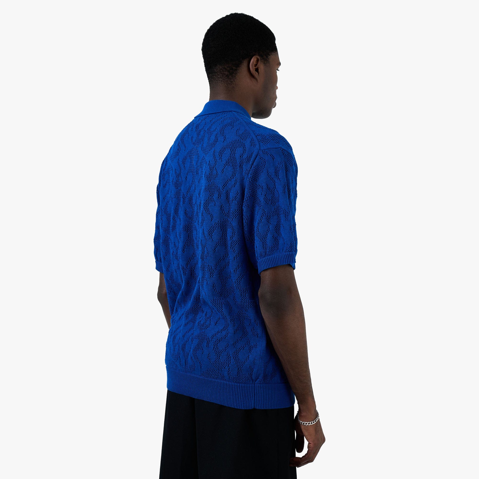 BEAMS 12 Gauge Mesh Polo Shirt / Royal Blue