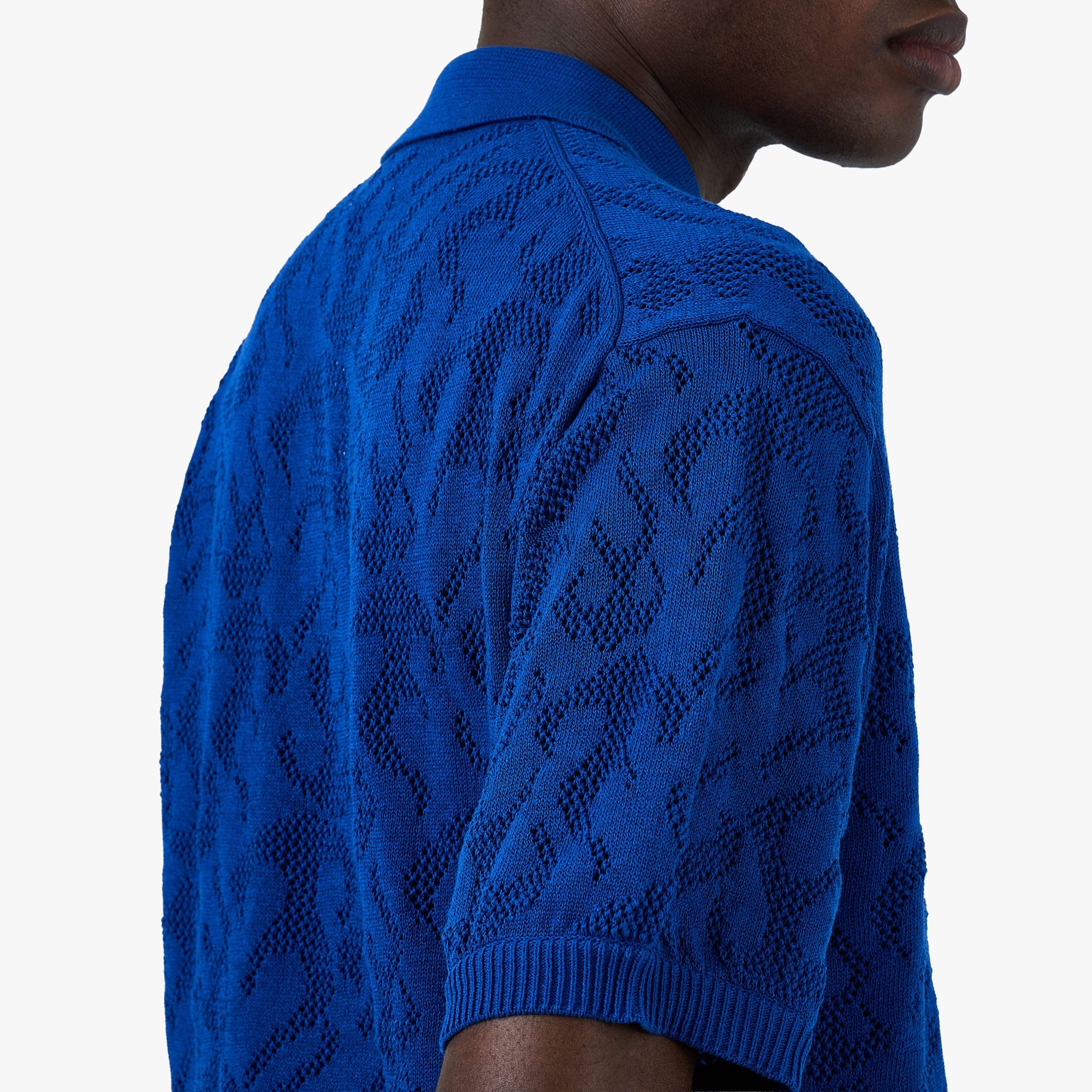 BEAMS 12 Gauge Mesh Polo Shirt / Royal Blue
