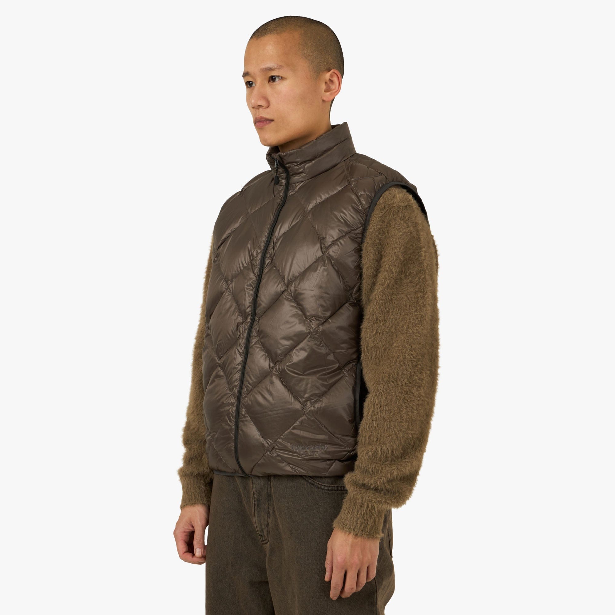 Thisisneverthat PERTEX Light Down Vest / Brown