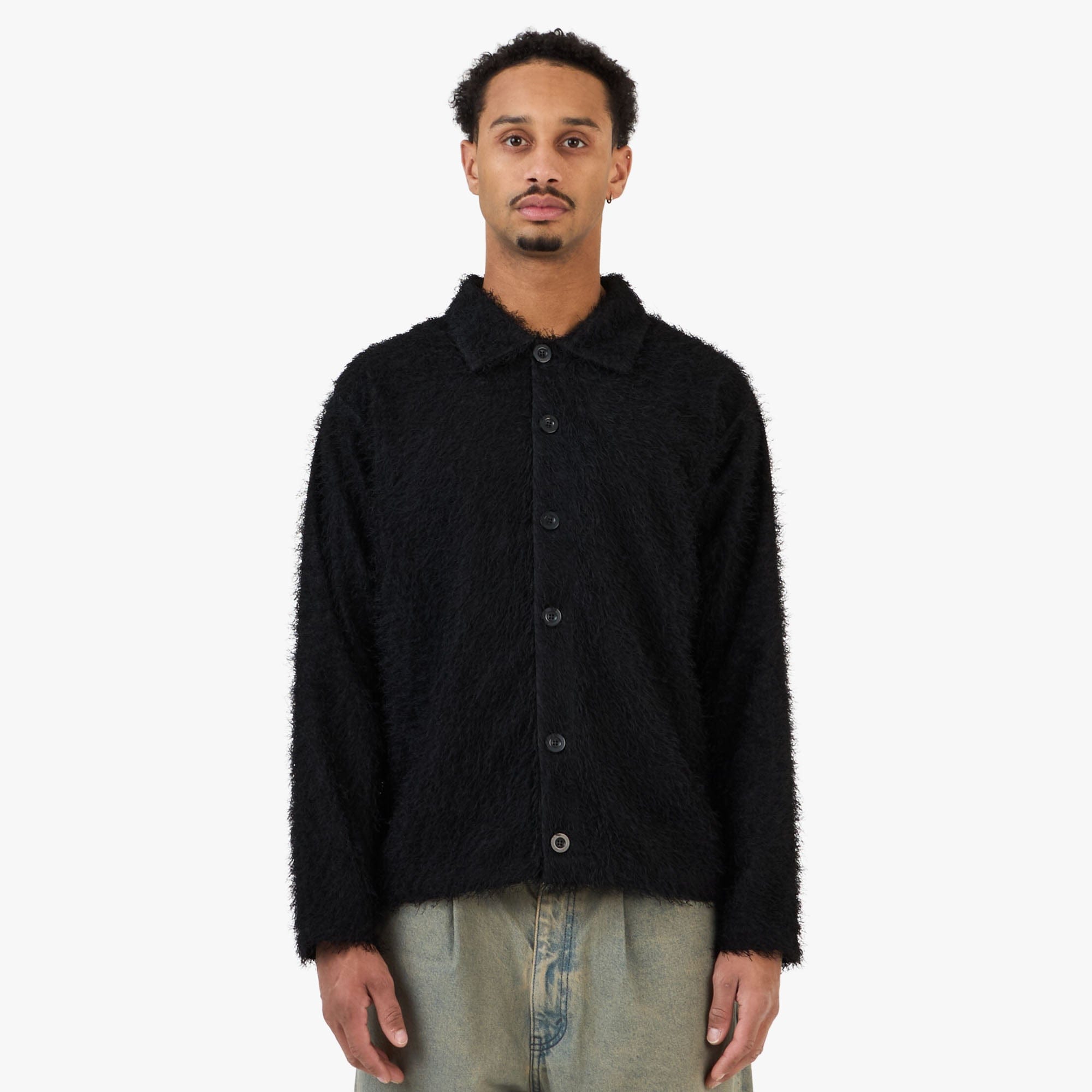 BEAMS Fringe Shirt / Black