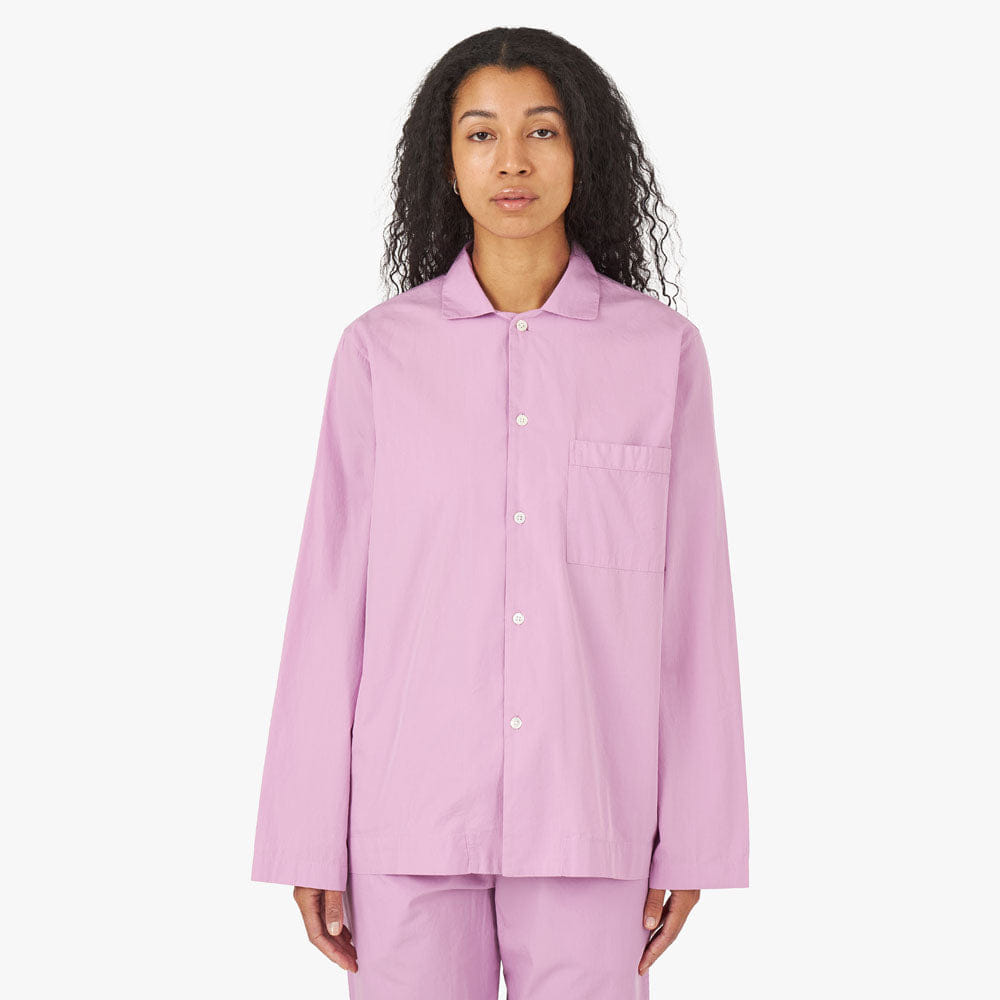Tekla Fabrics Tekla Poplin Long Sleeve Shirt / Purple Pink