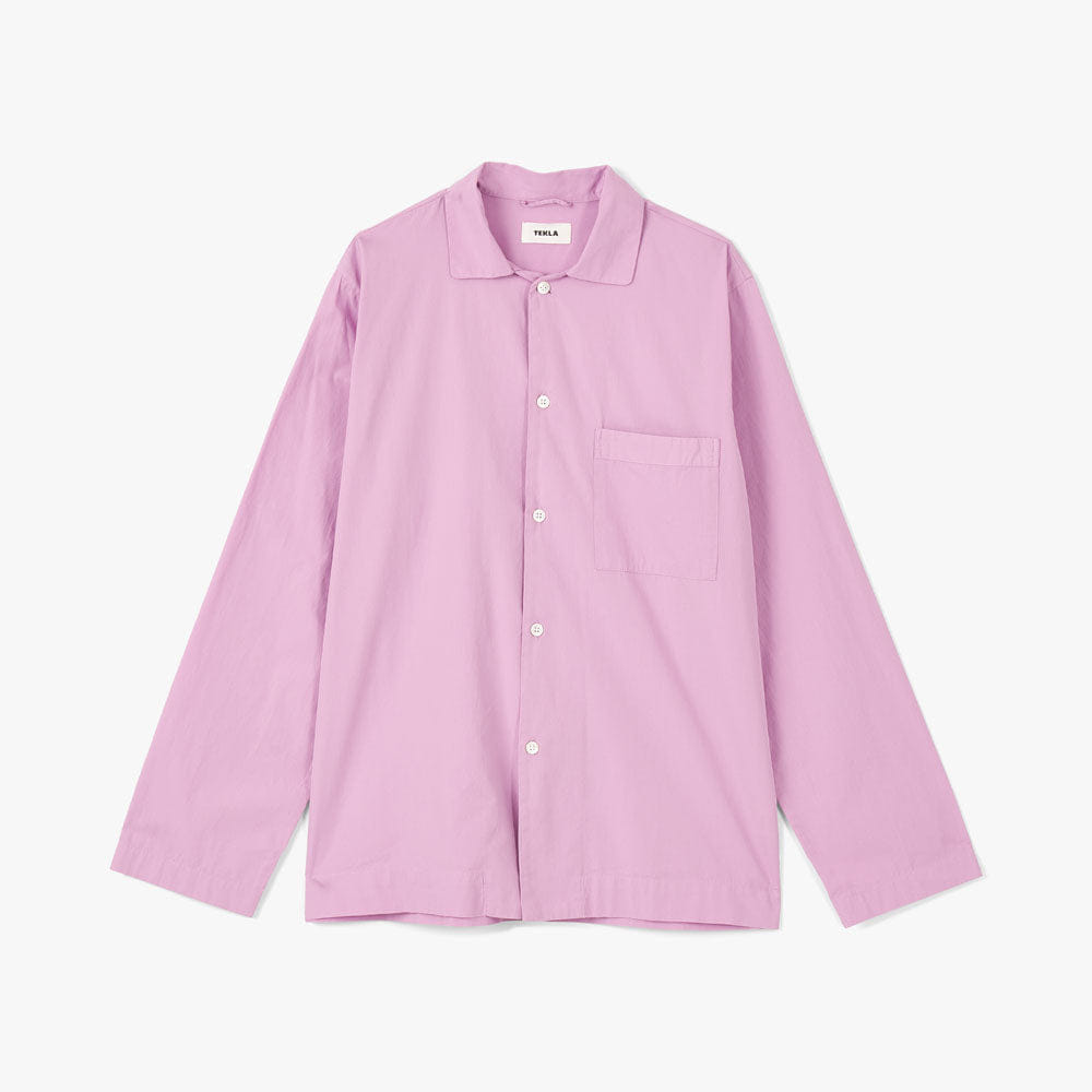 Tekla Fabrics Tekla Poplin Long Sleeve Shirt / Purple Pink
