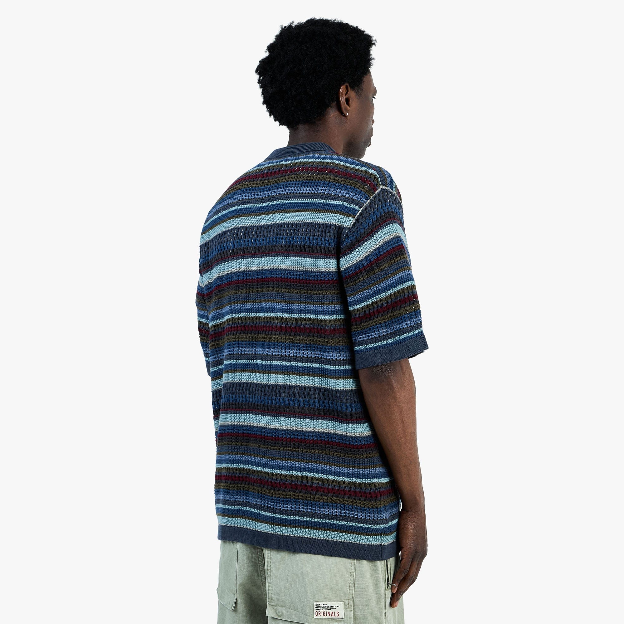 Thisisneverthat Striped S/S Knit Polo / Dark Navy