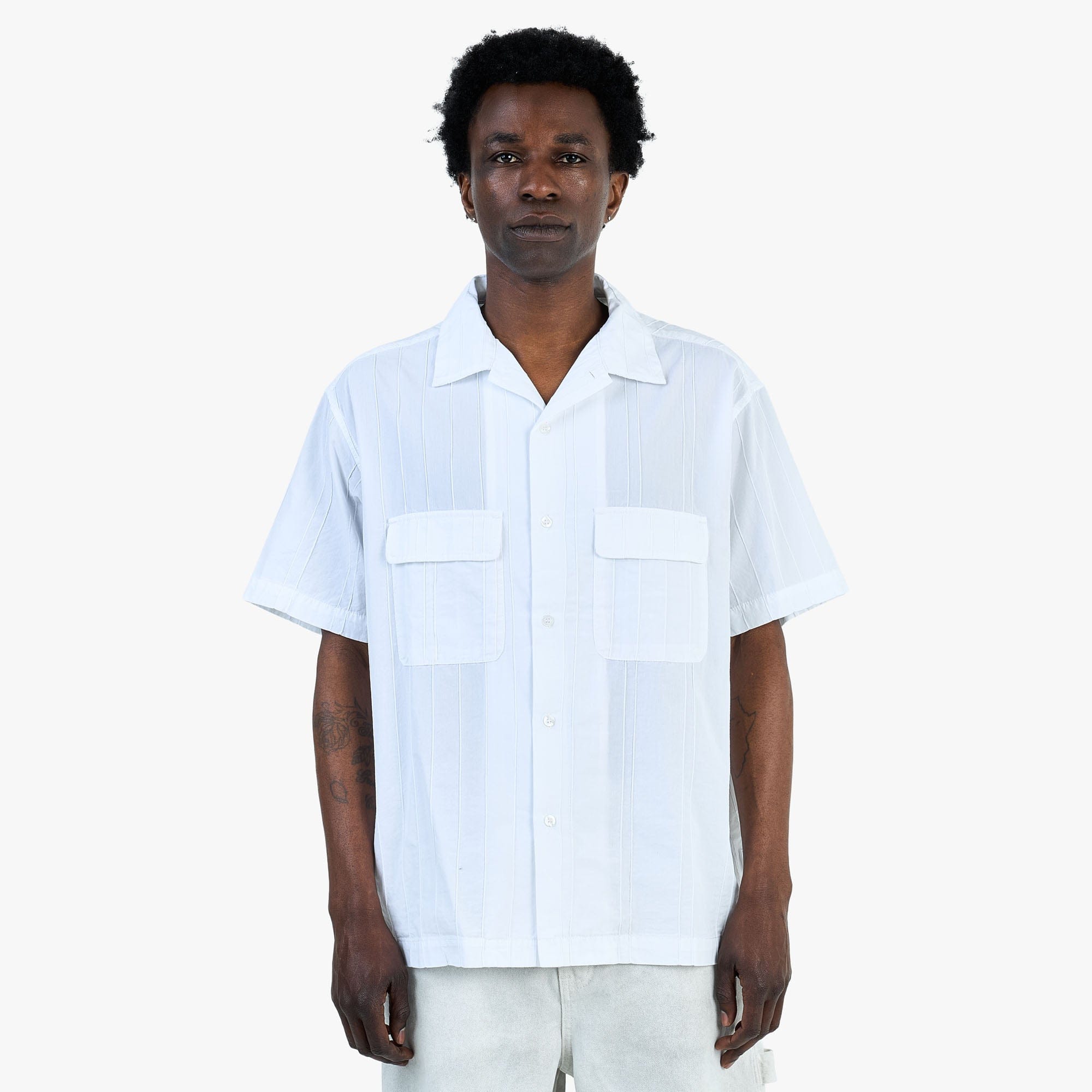 Thisisneverthat Crazy Pleated Shortsleeve Shirt / White