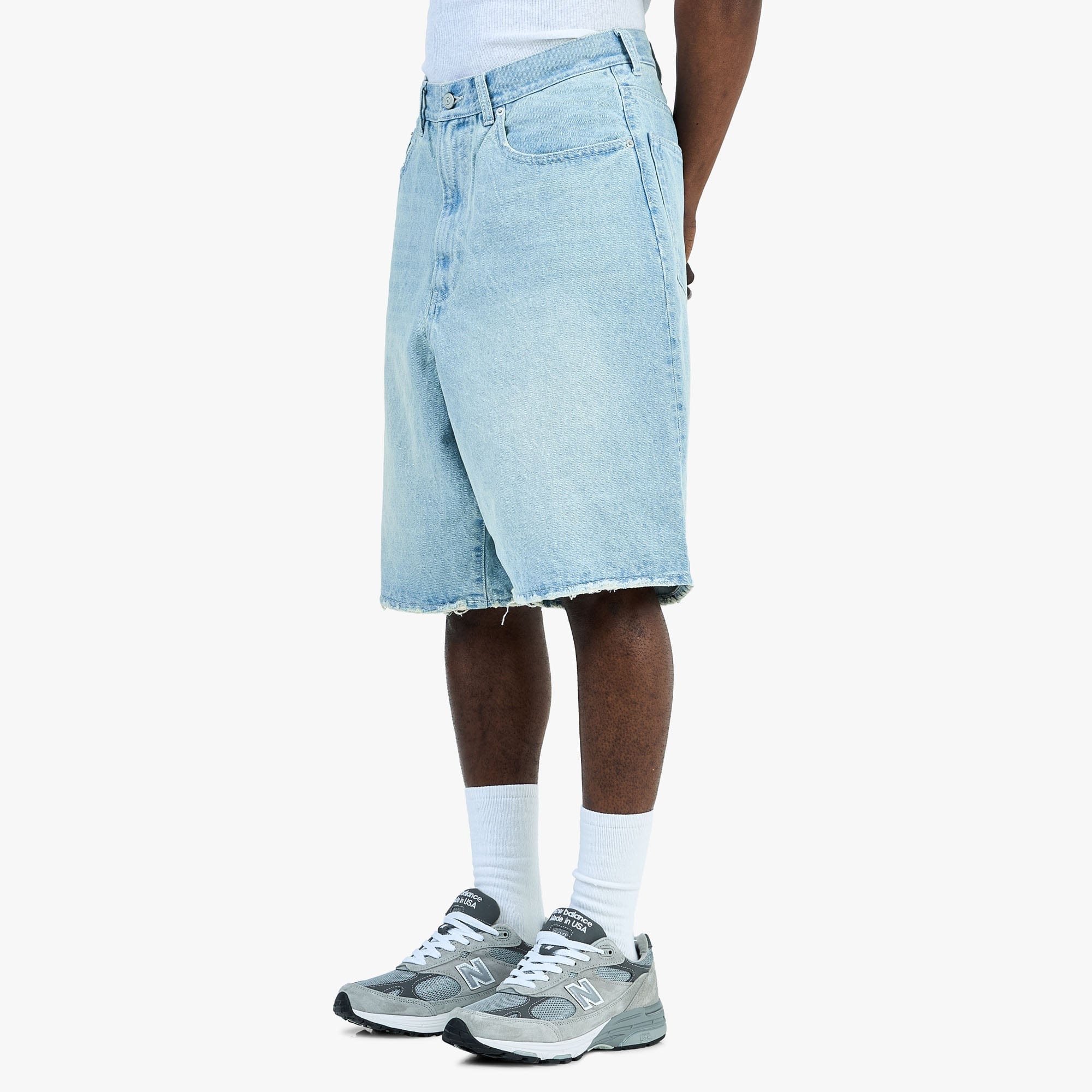 BEAMS Damage Denim Shorts / Ice Wash