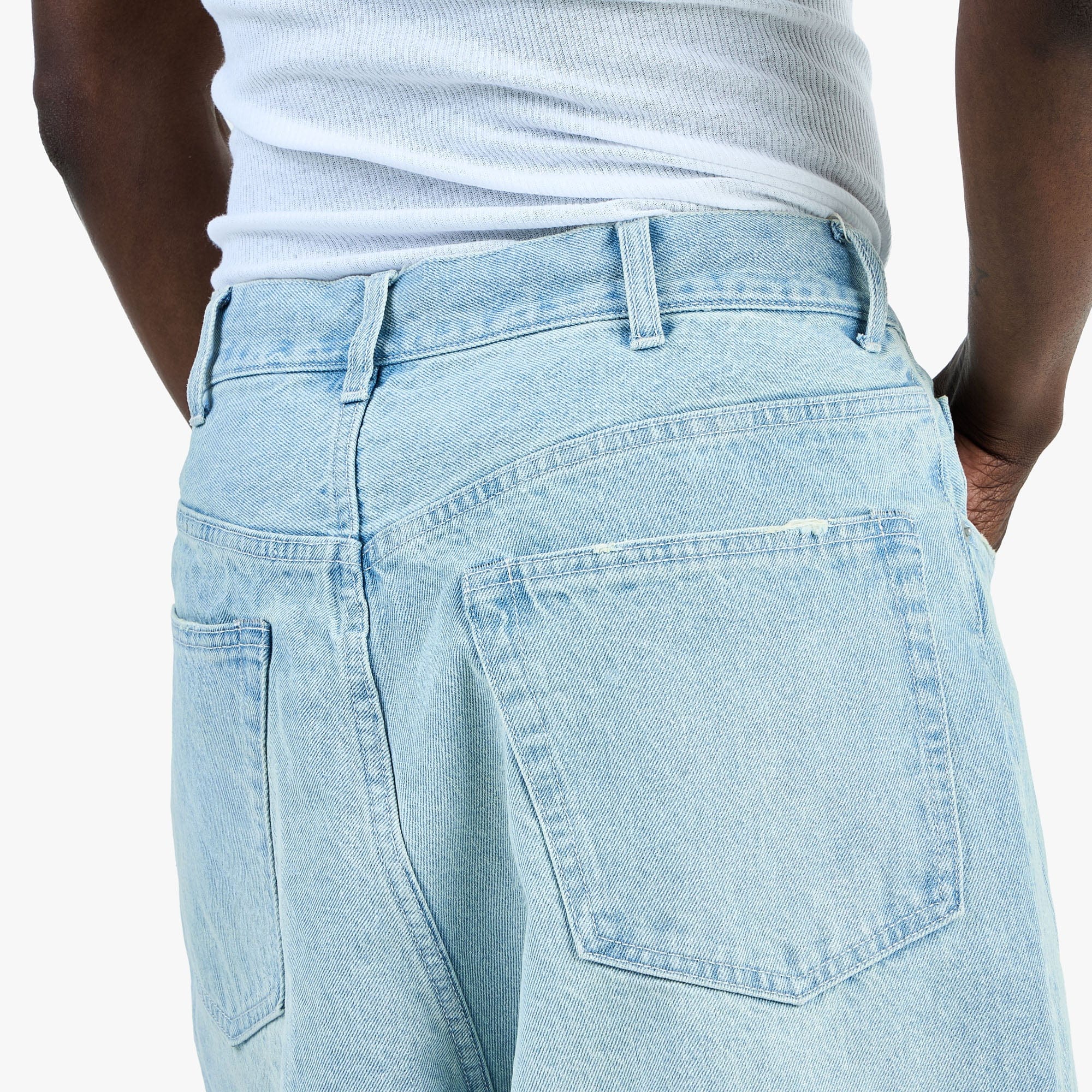BEAMS Damage Denim Shorts / Ice Wash