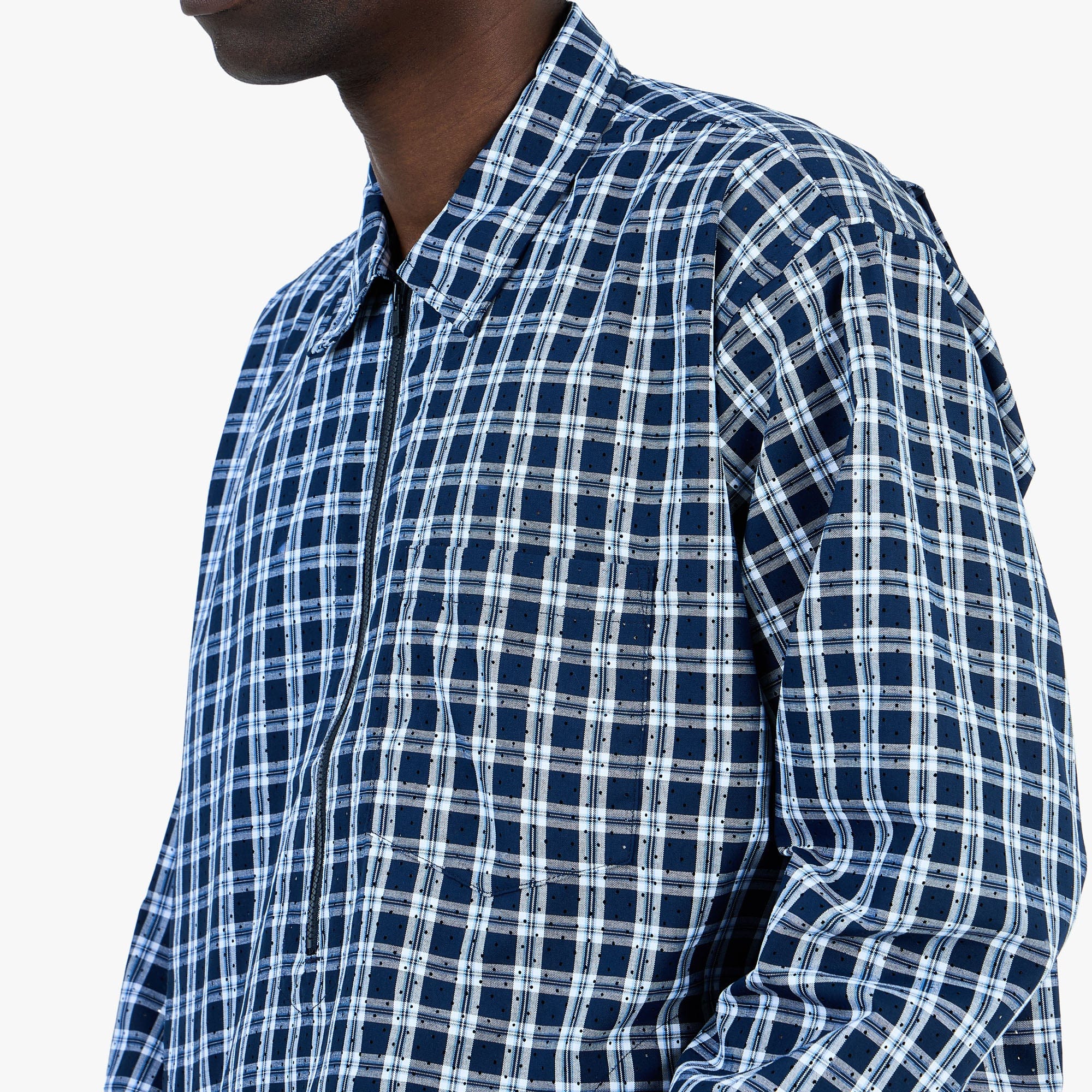 BEAMS Half - Zip Pullover Shirt / Blue