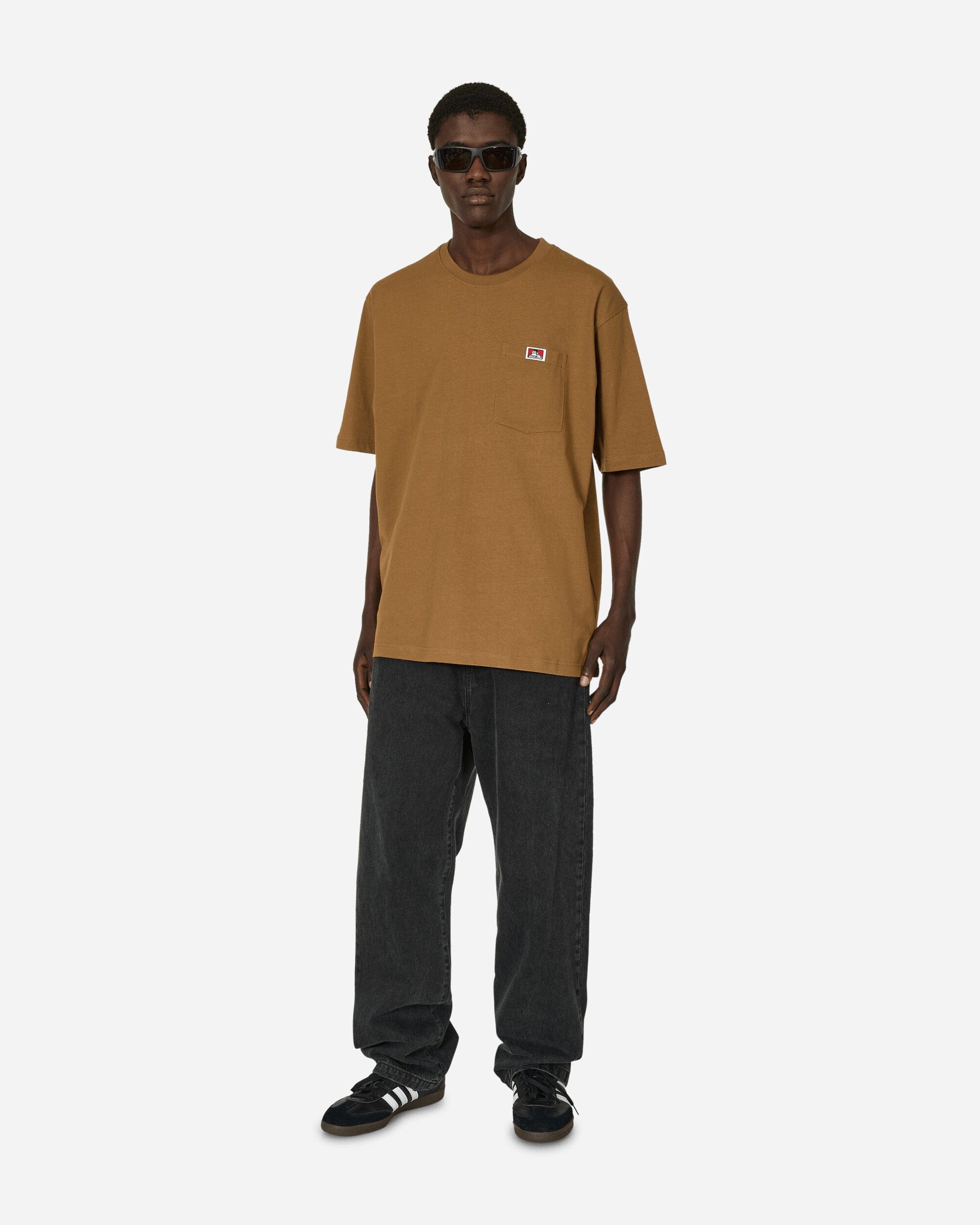 Ben Davis Heavy Duty Classic Label Pocket T - Shirt Coyote Brown