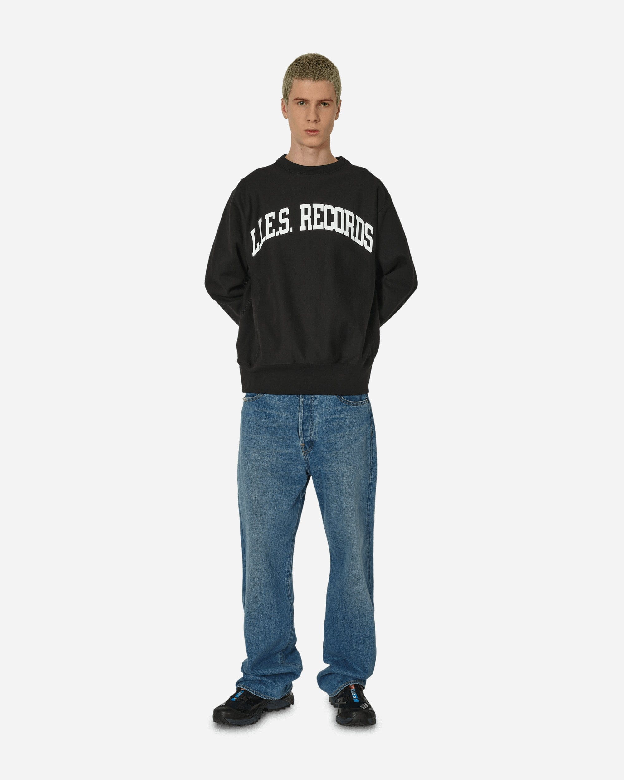 L.I.E.S. Records Varsity Crewneck Sweatshirt Black