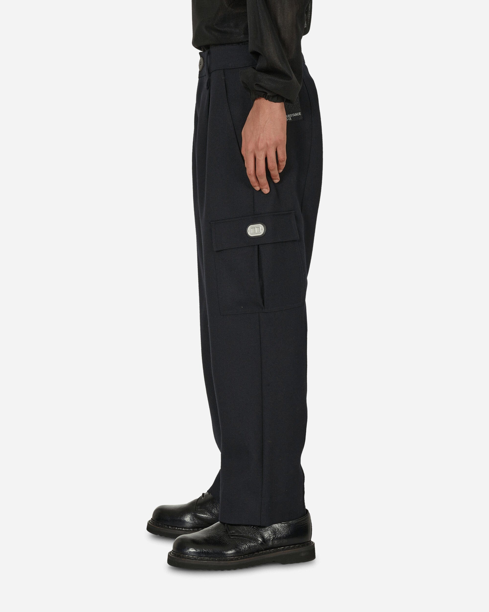 Haydenshapes Merino Piston Pleated Patch Cargo Pants Black