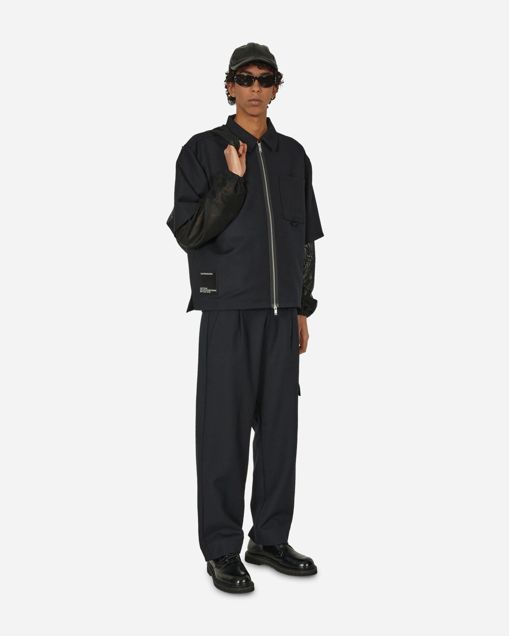 Haydenshapes Merino Piston Pleated Patch Cargo Pants Black