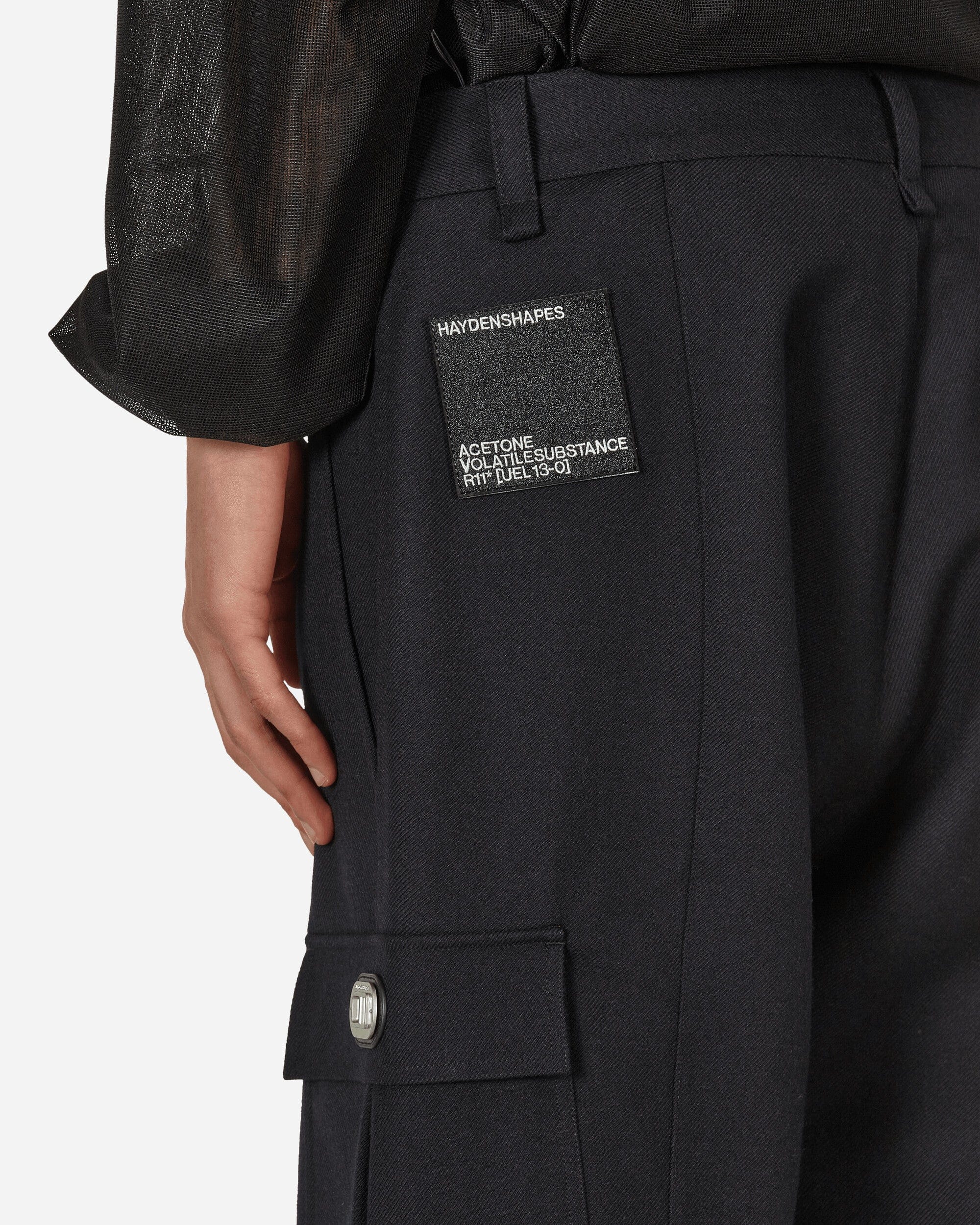 Haydenshapes Merino Piston Pleated Patch Cargo Pants Black