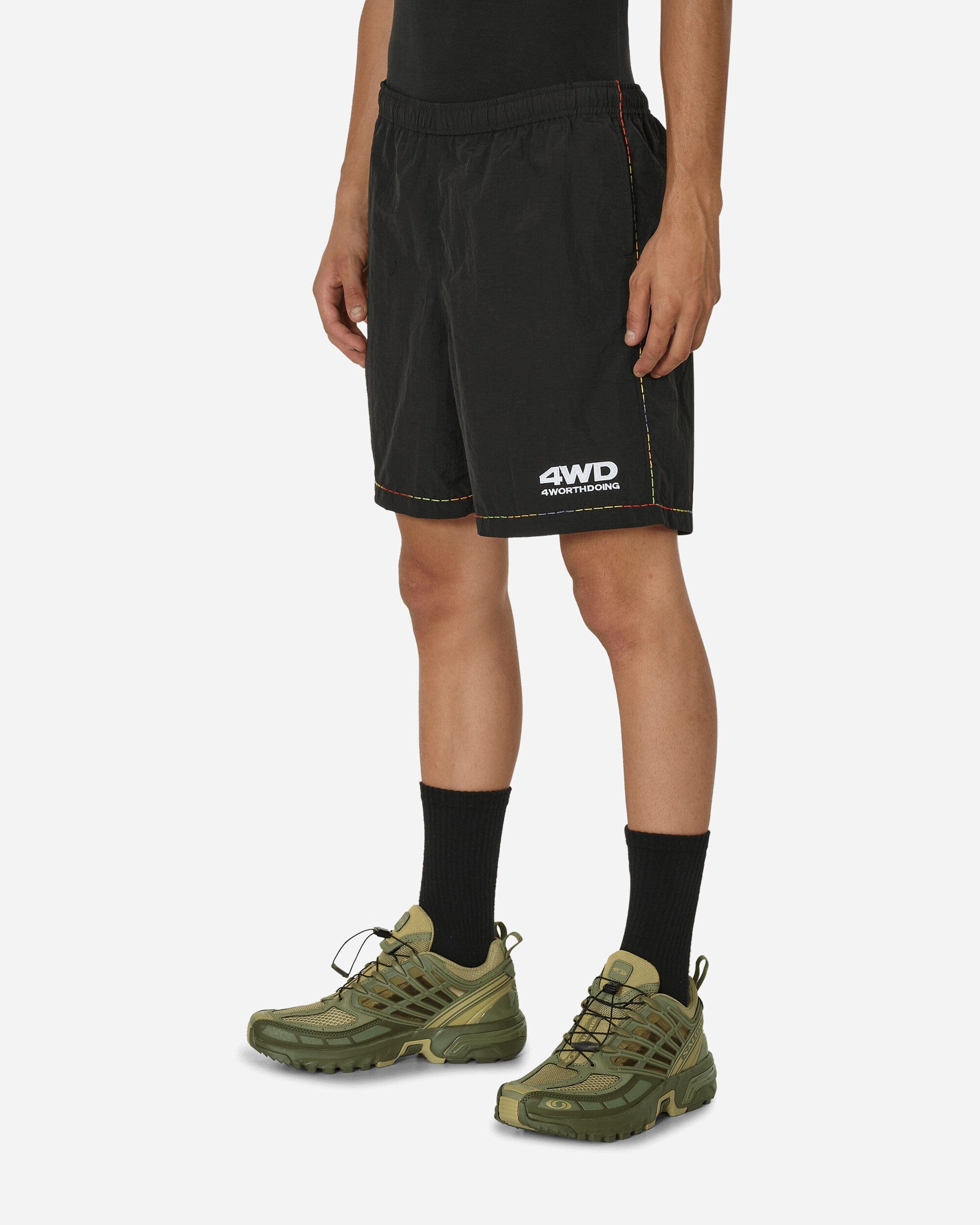 4 Worth Doing Gradient Stitched Shorts Black