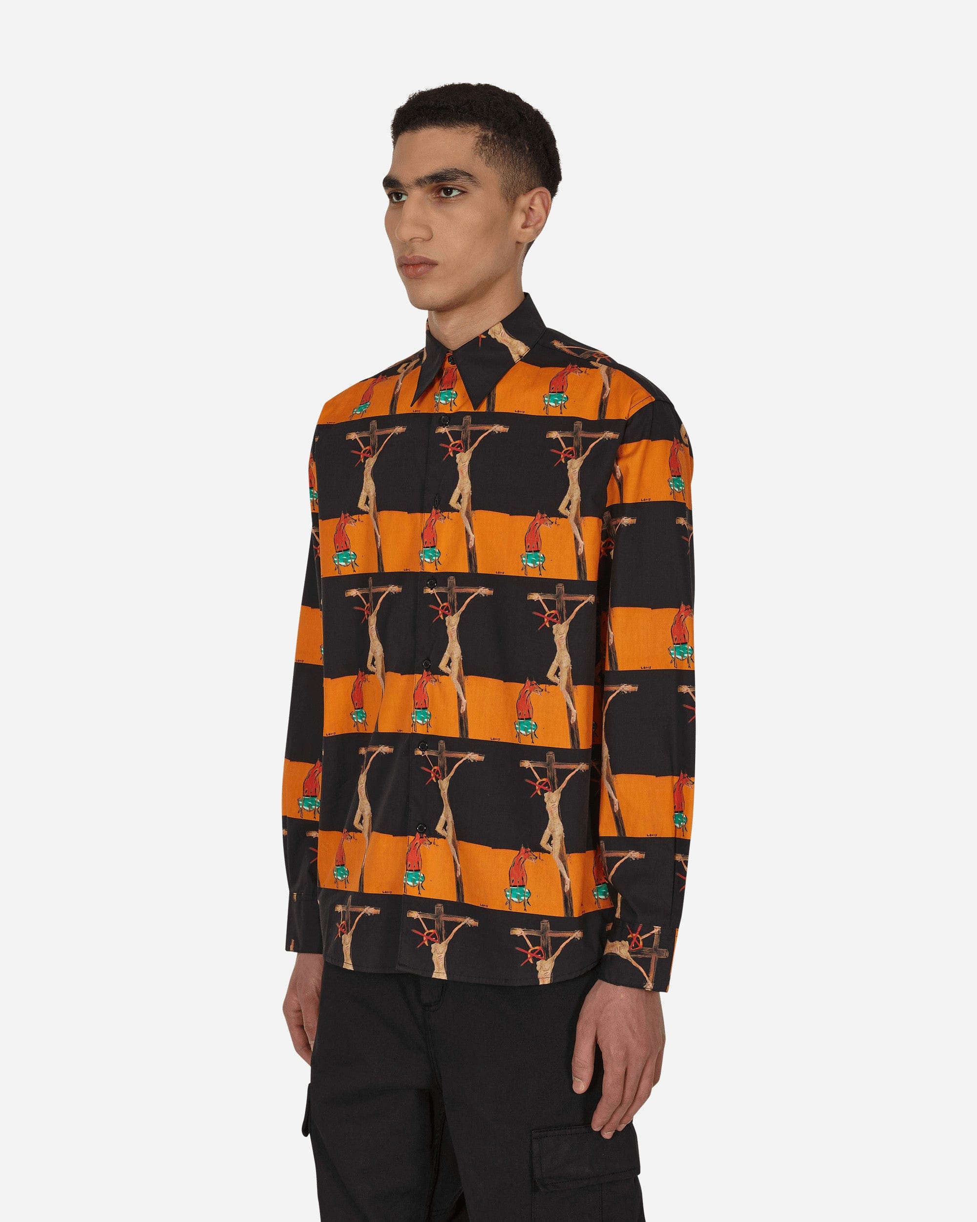 Sex Skateboards Crusifix Button Up Shirt Black