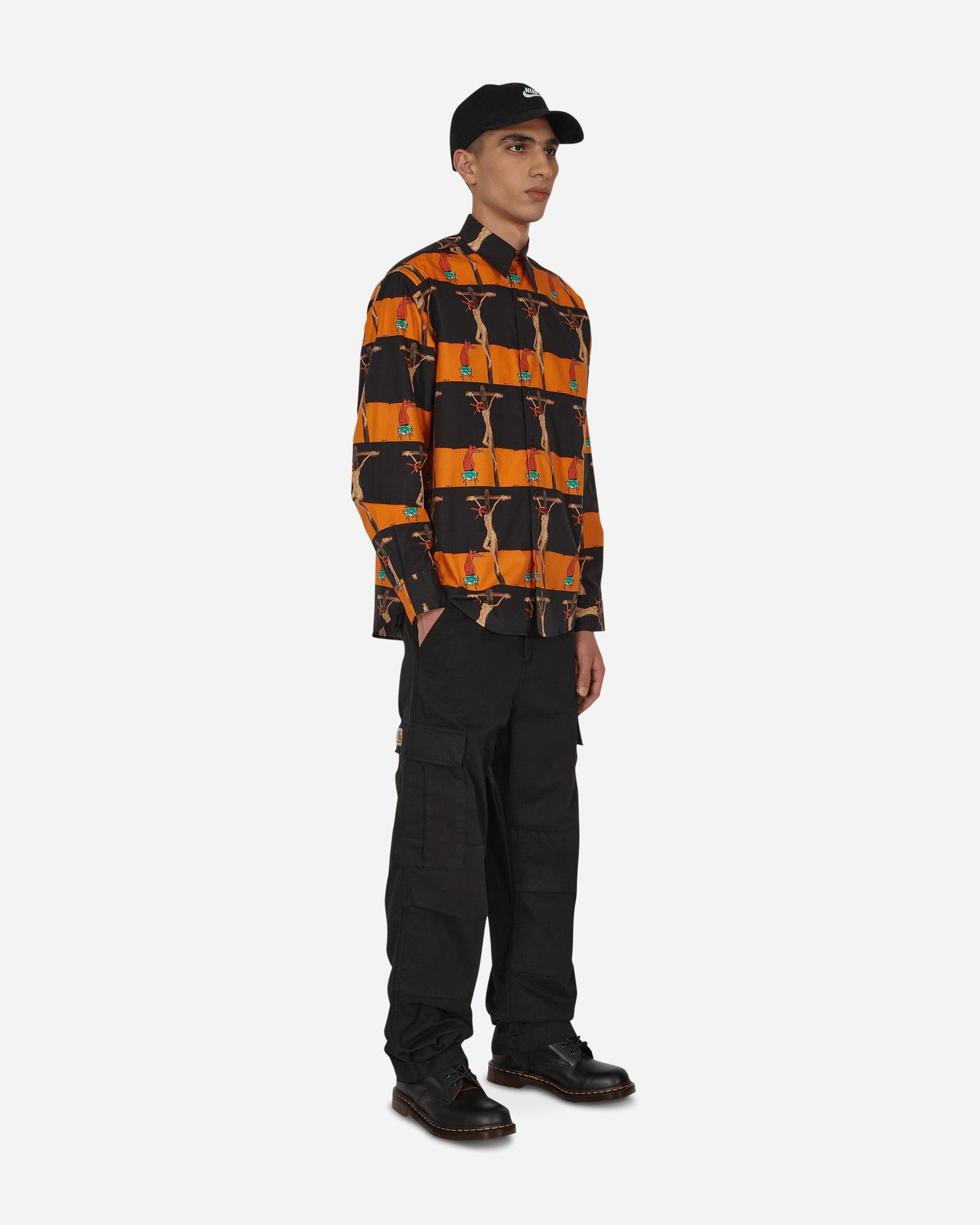 Sex Skateboards Crusifix Button Up Shirt Black