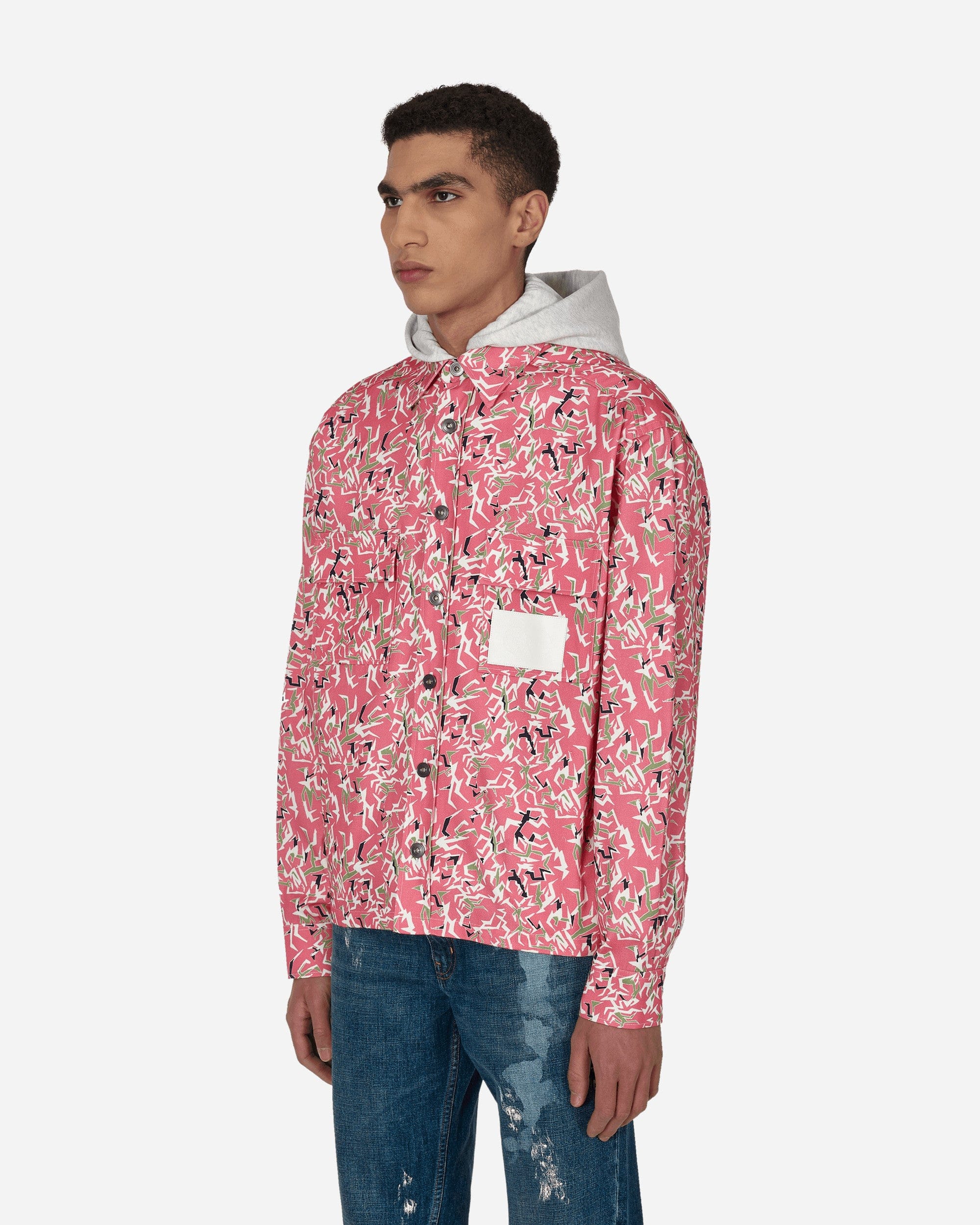 Paccbet Hooded Workwear Shirt Pink