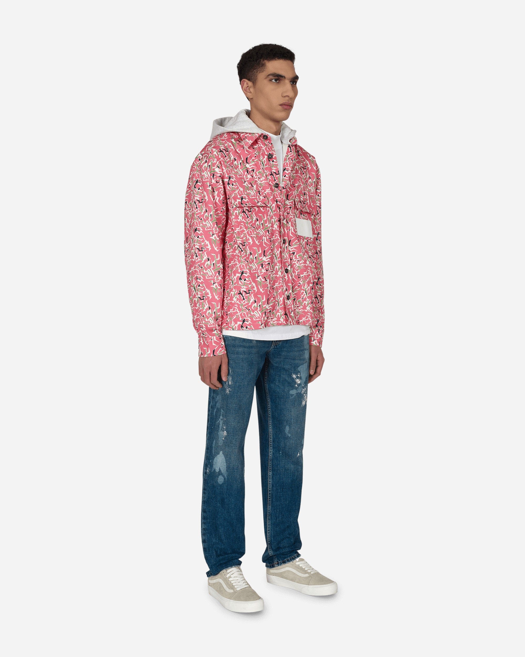 Paccbet Hooded Workwear Shirt Pink