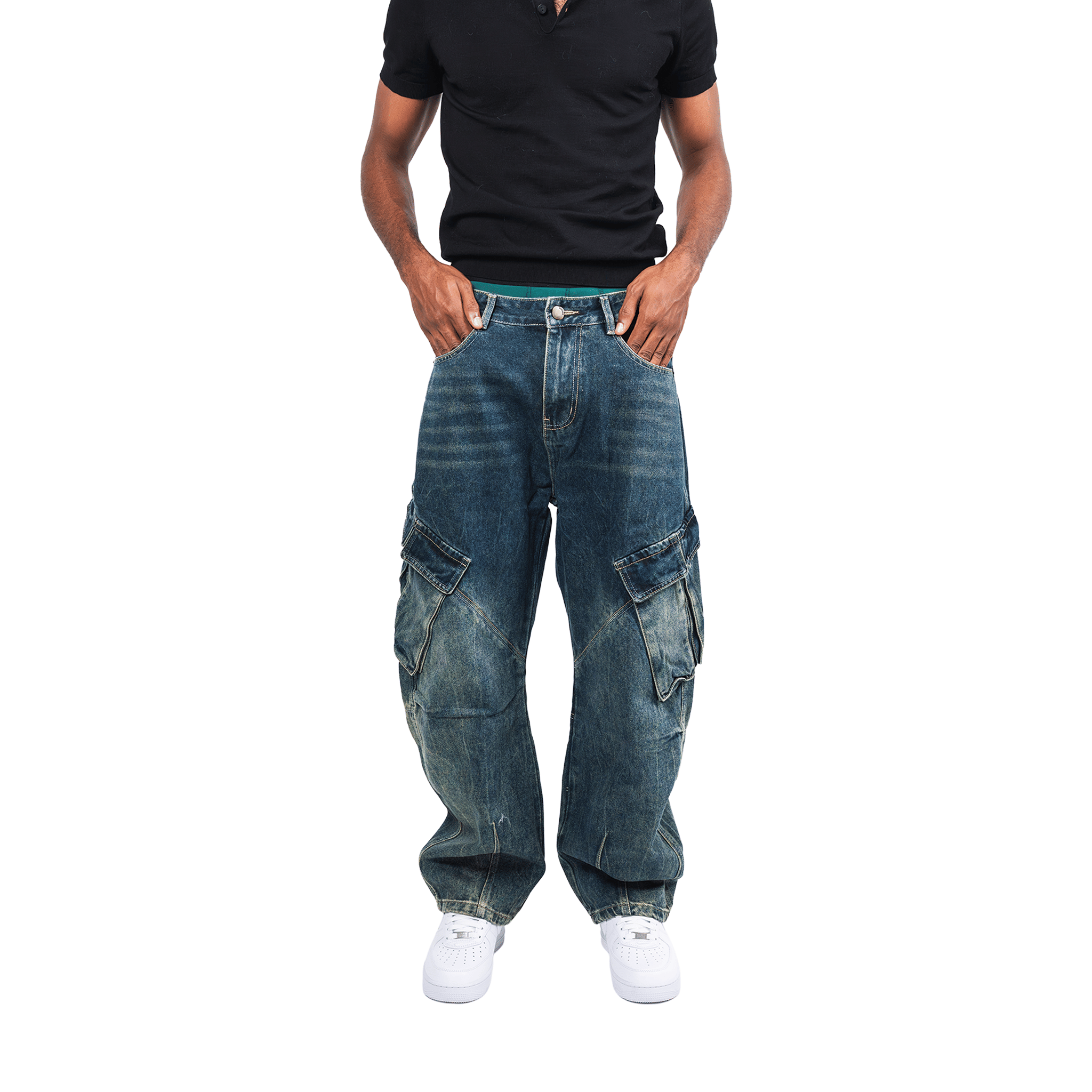 RAW21 RAW/21 Modular Washed Baggy Denim Jeans Blue (SS26)