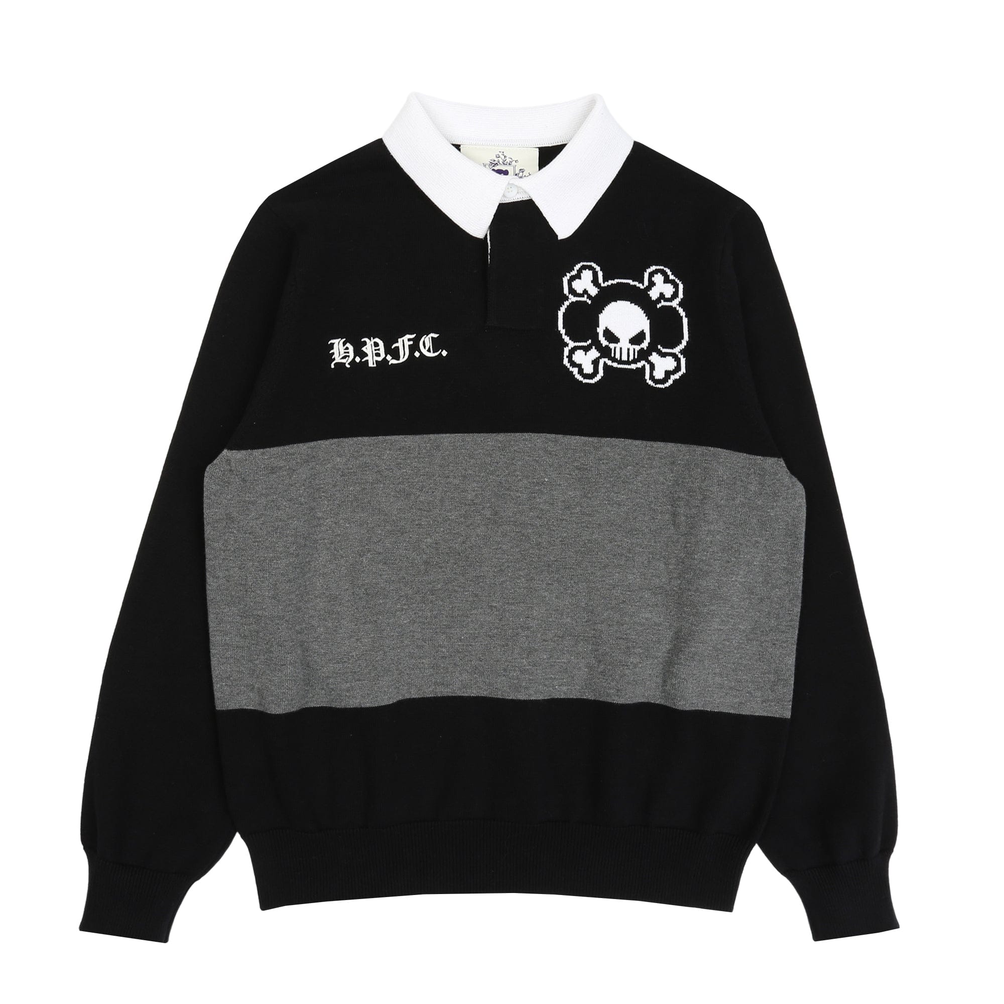 Happy99 Game Over Knit Polo - Black/Grey