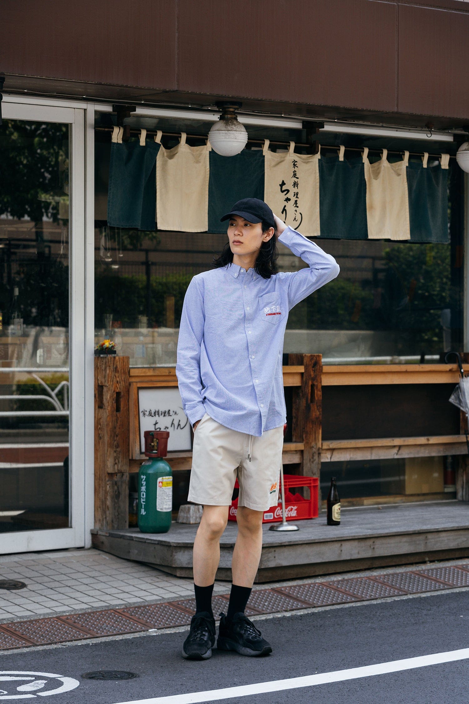 A Thousand Futures Logo Cotton Oxford Shirt - Classic Blue