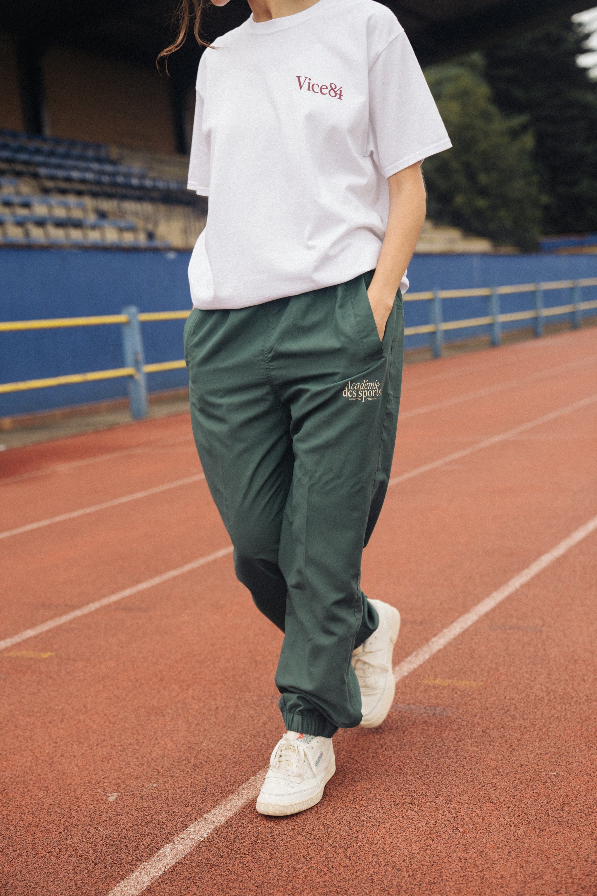 Vice 84 Académie Des Sports Script Nylon Trackpants - Green