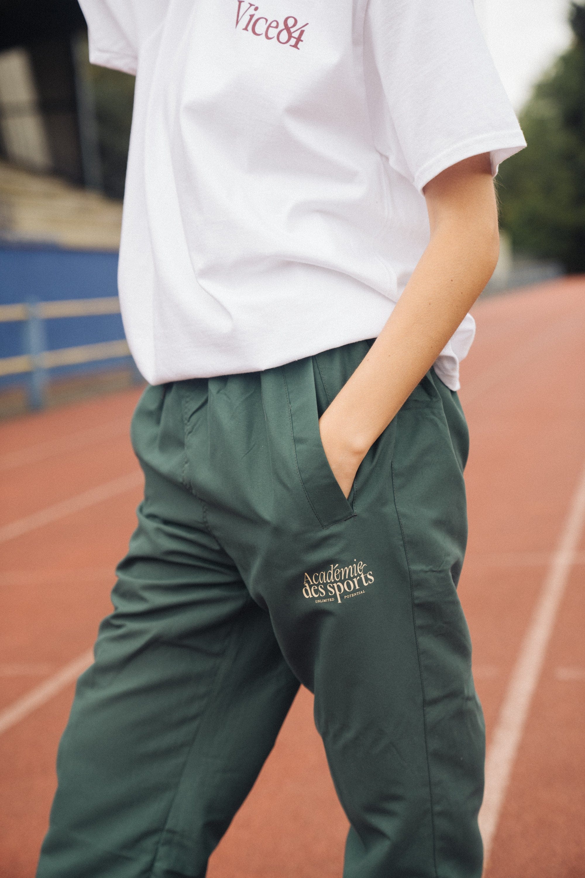 Vice 84 Académie Des Sports Script Nylon Trackpants - Green