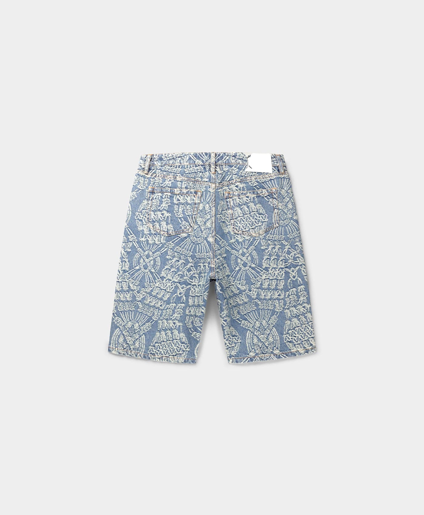Blue Mid Blue Macrame Denim Shorts